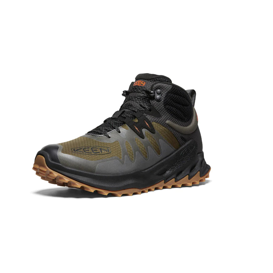 Men's Zionic Mid WP Waterproof Hiking Boots - Dark Olive/Scarlet Ibis for Outdoor Adventures & Trail Running