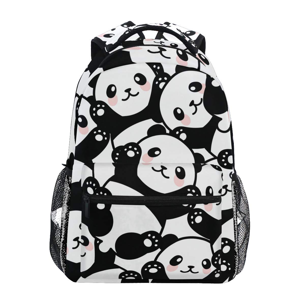 Qilmy Panda Backpack for Girls - Cute School Bookbag with Laptop Compartment, Lightweight Travel Daypack for Students & Teens, Black - Perfect for School, College, Travel & Daily Use