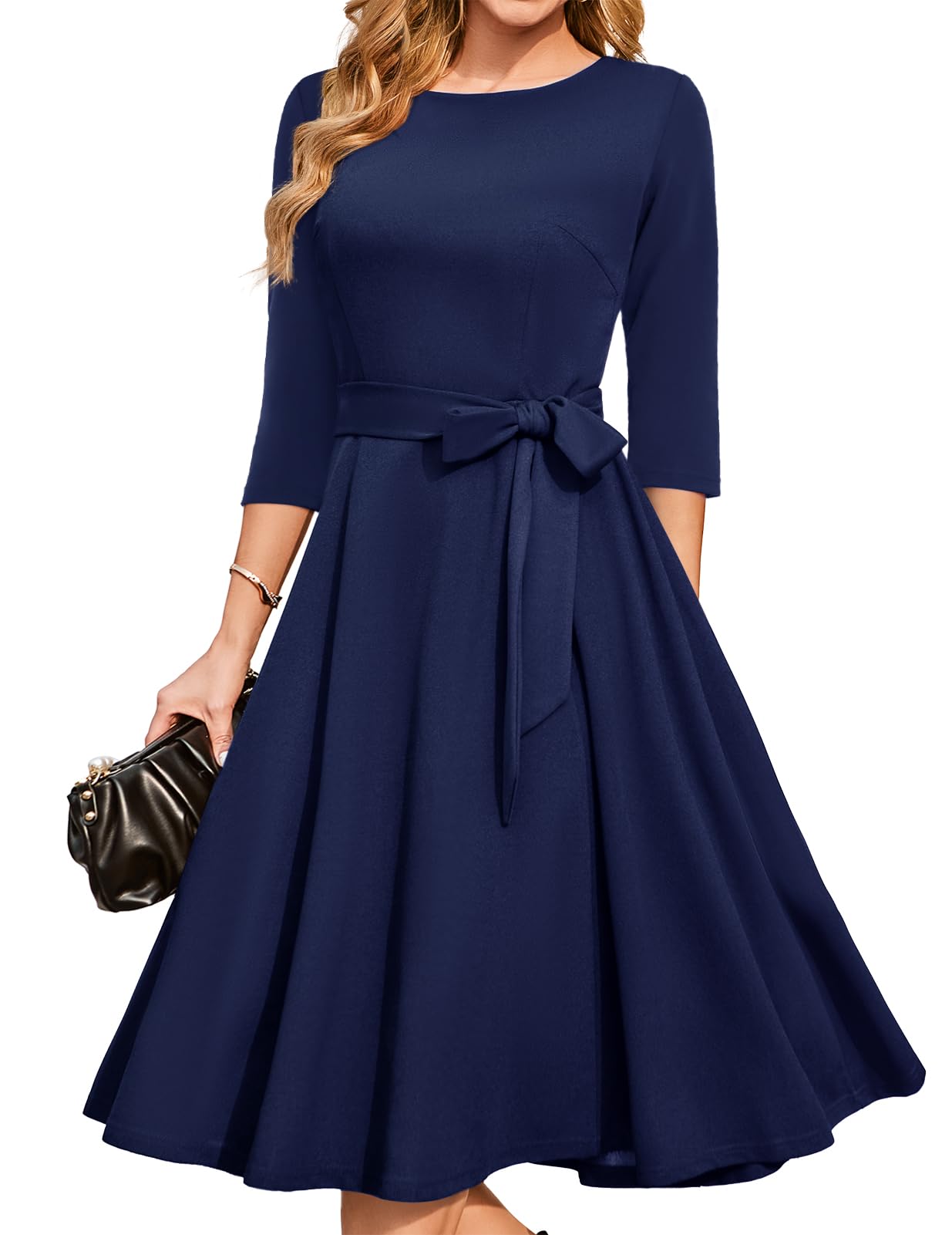 Elegant Vintage Cocktail Dresses for Women | 3/4 Sleeve Formal Wedding Guest Dress | Church & Spring Occasion Wear | Perfect for Weddings, Parties & Special Events 2025