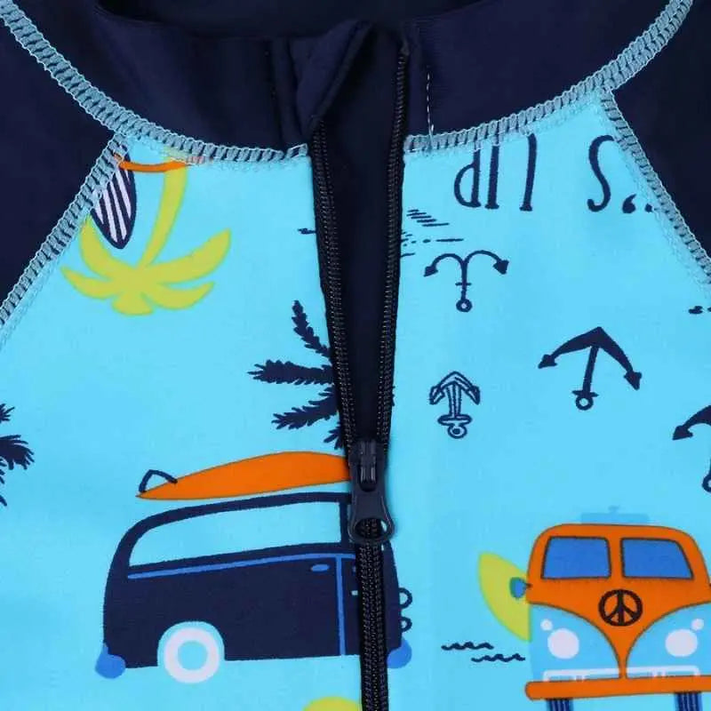 Long Sleeve Cartoon Kids Swimwear - UV Protection One Piece Bathing Suit for Boys & Girls | Perfect for Beach, Pool & Water Play