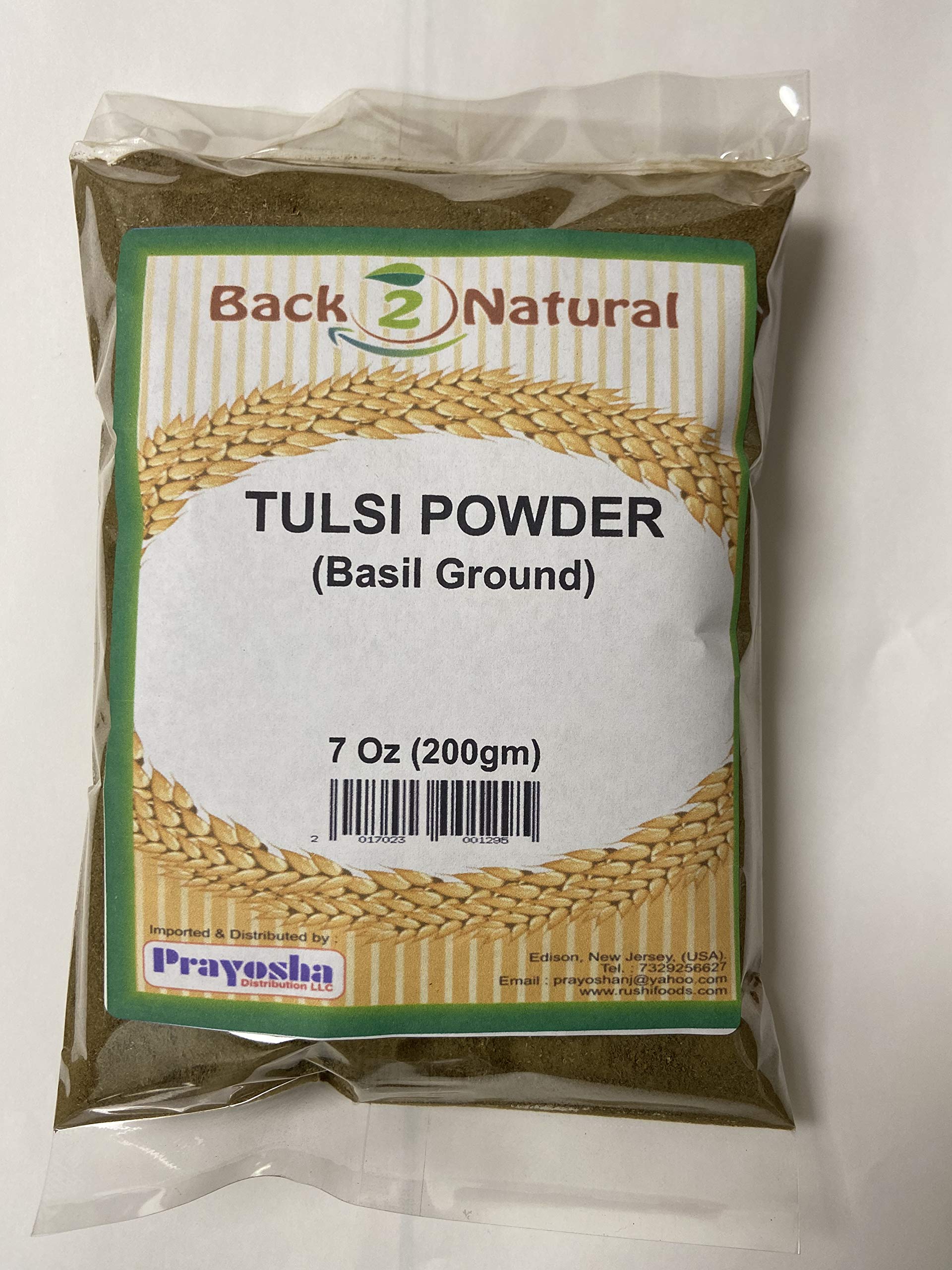 Organic Back2Natural (B2N) Holy Basil (Tulsi) Powder - 7 OZ (200g) | Kosher, Non-Irradiated, Ayurvedic Herbal Supplement | for Tea, Cooking & Wellness Rituals