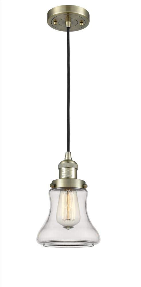 Innovations INNO201C-AB-G191-LED Mini Pendant Light Fixture - Antique Brass Finish, Dimmable LED Lighting for Kitchen Island, Dining Room, Bar Counter & Bedroom