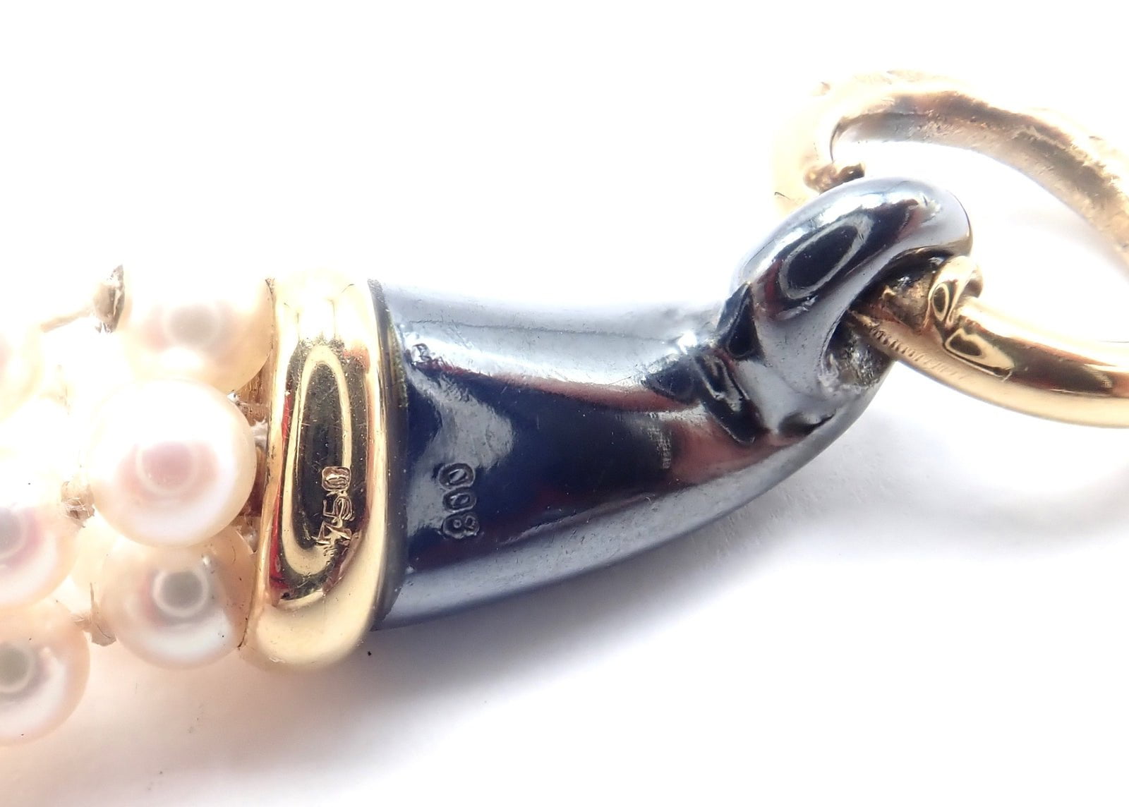 Cartier Panthere 18K Yellow Gold & Silverium Pearl Emerald Bracelet - Luxury Jewelry for Women, Elegant Gift for Special Occasions, Perfect for Weddings and Evening Events