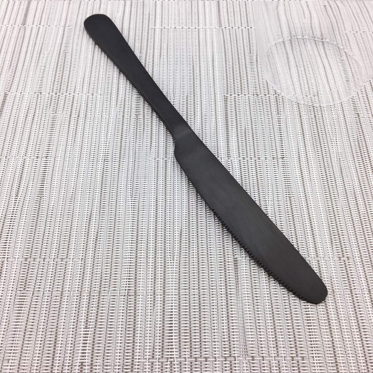 Premium Matte Black Flatware Set - 8-Piece 18/10 Stainless Steel Dinner & Steak Knives with Durable Black Handles (8.6