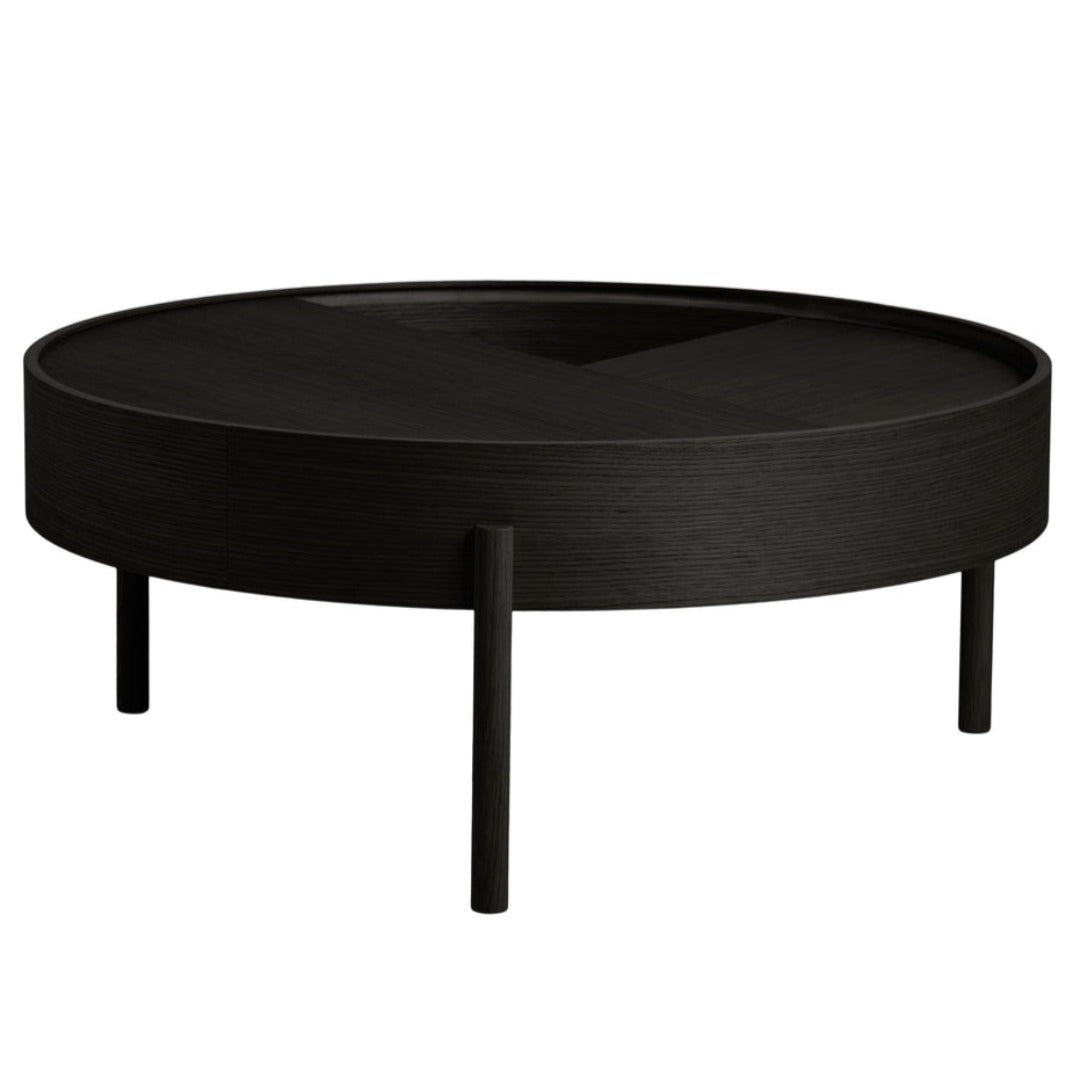 Modern Arc Coffee Table - Mid Century Design Glass Top Living Room Furniture for Small Spaces - Perfect for Apartments, Lounges & Home Decor