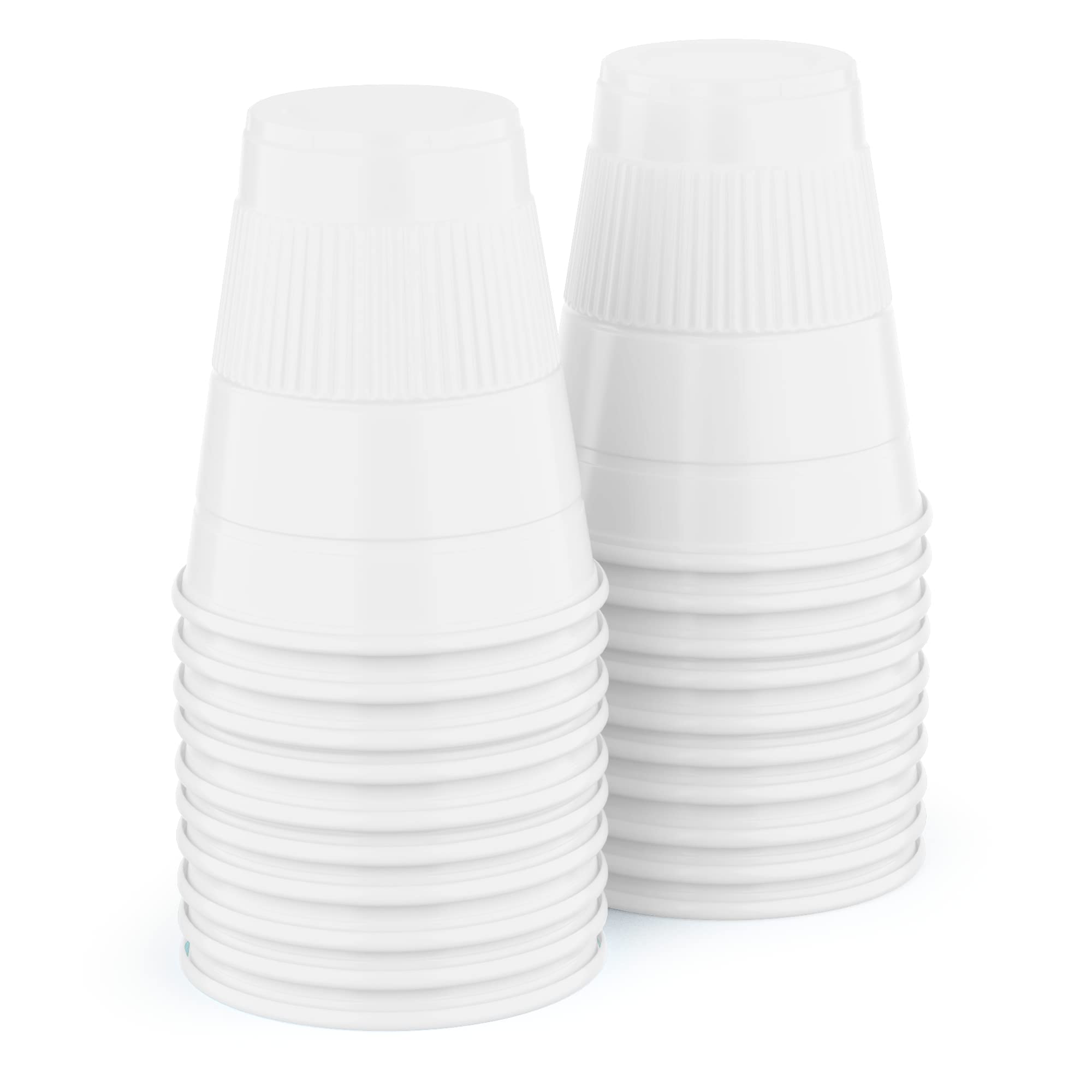 5 oz Disposable Plastic Cups - 50 Pack White Mini Cups for Bathroom, Medicine, Rinsing, Mouthwash | Party Supplies, Dental Use, Kids Drinks - Perfect for Parties, Clinics & Home Use