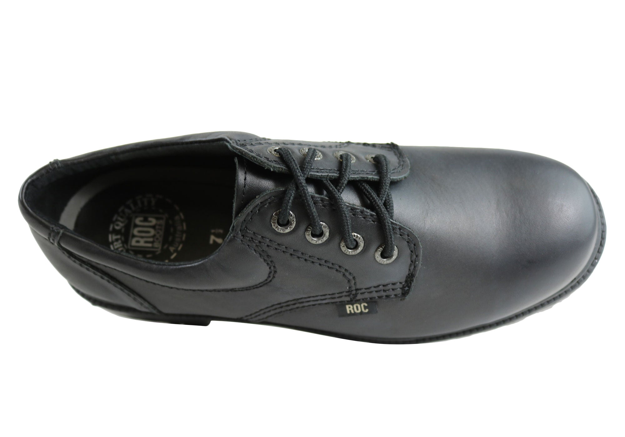 Roc Magnum Senior Black Leather Lace-Up Comfortable School Shoes for Boys & Girls - Perfect for School, Uniforms, and Everyday Wear