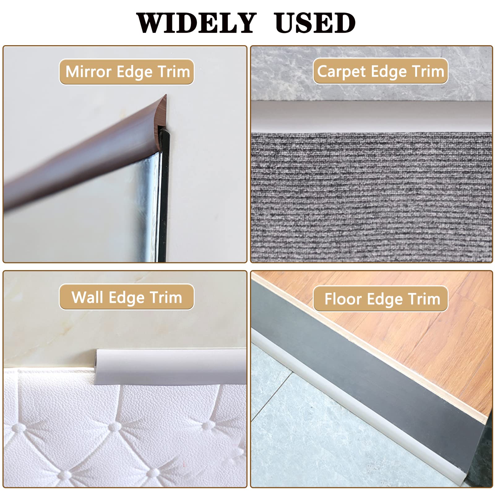 6.56Ft Self-Adhesive Carpet Floor Transition Strip - Brown Threshold Cover for Doorways & Floor Dividers (Height <5mm) | Perfect for Hardwood to Carpet, Tile to Vinyl Transitions & Home Renovations