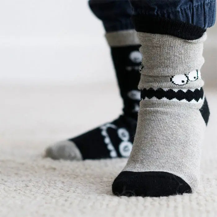 Mixed Patterns Kids Socks 3-Pack - 98% Organic Cotton - Soft & Comfortable for School, Play & Everyday Wear