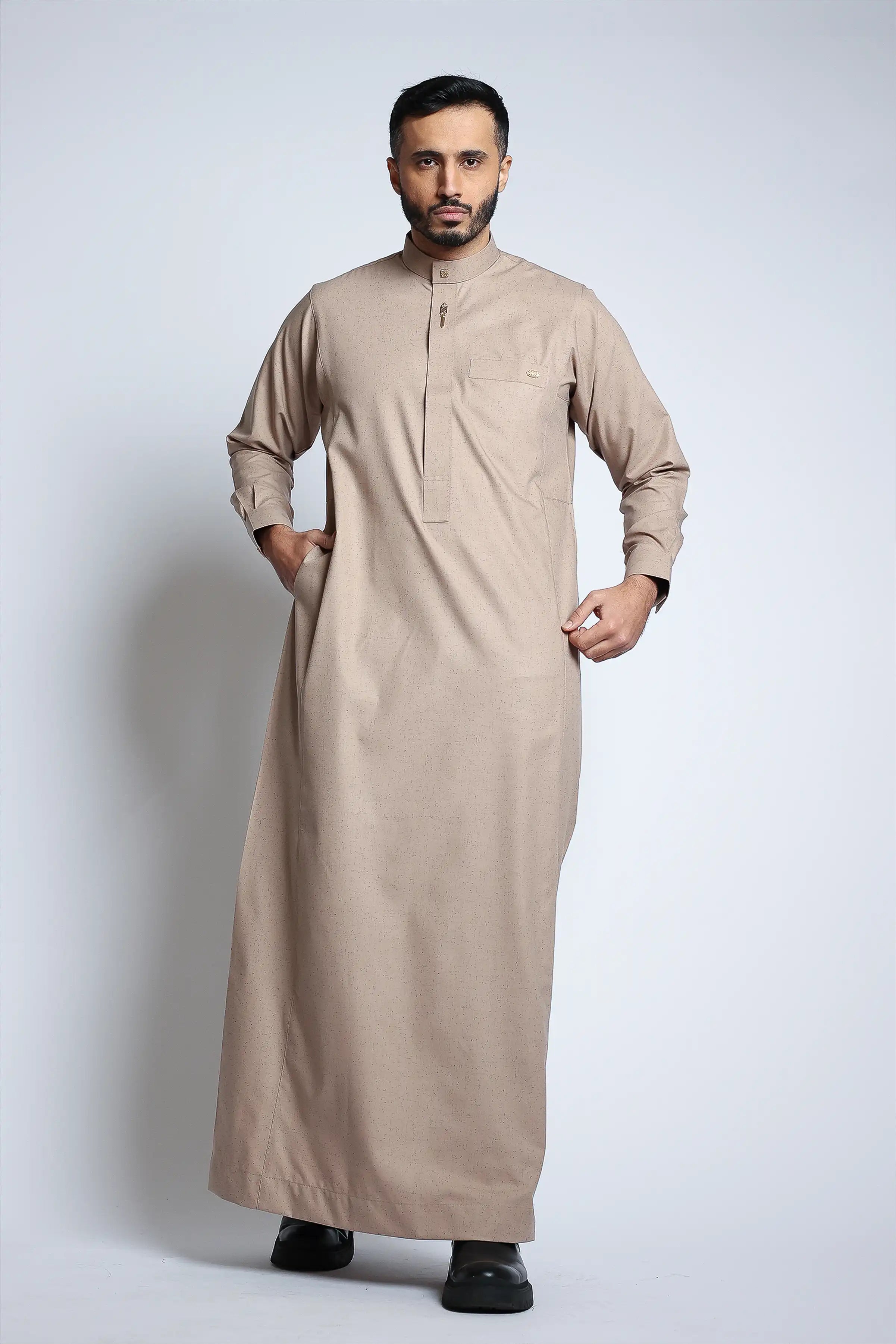 J134 Peach Thobe - Soft & Comfortable Islamic Dress for Women - Perfect for Eid, Prayer & Special Occasions
