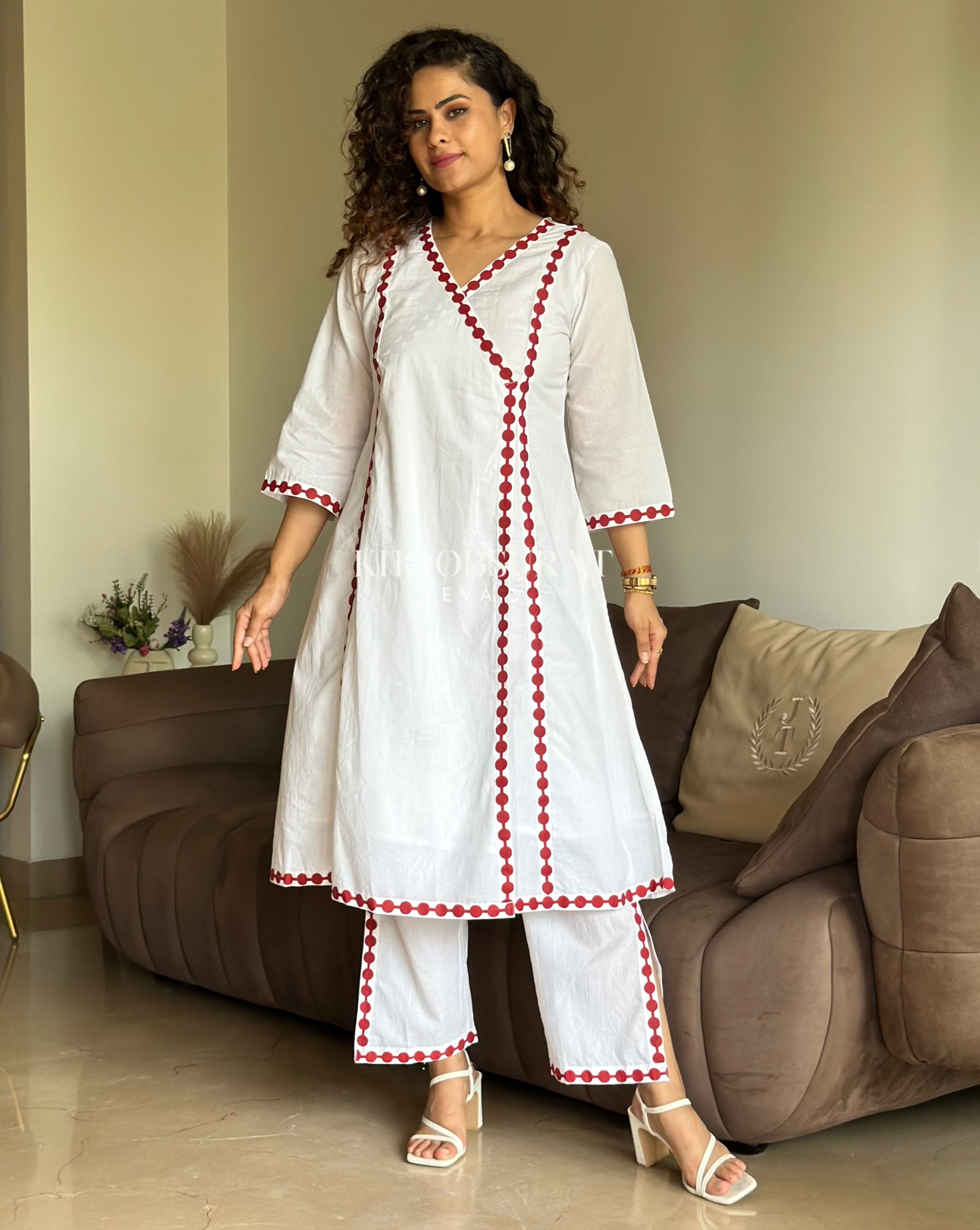 Stylish Layered Cotton Love Kurta Set for Women - Comfortable & Trendy Ethnic Outfit - Perfect for Festivals, Weddings & Casual Wear
