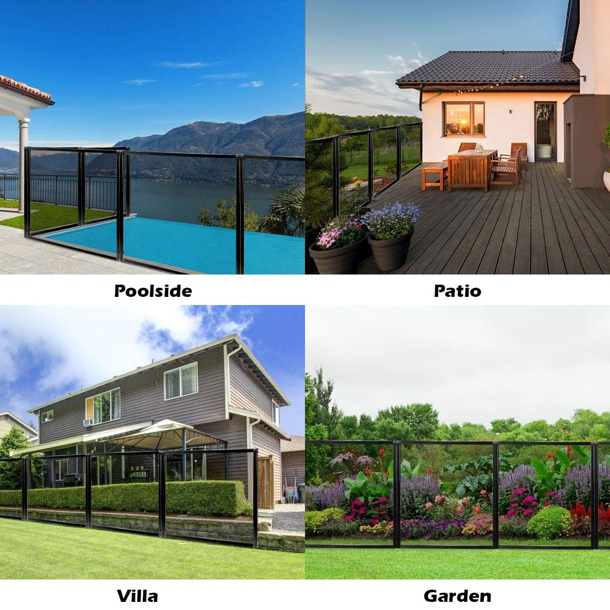 Giantex 4ft x 12ft In-Ground Pool Safety Fence Kit - Removable Mesh Barrier with 2 Size Sleeves for Kids & Pets - Durable Swimming Pool Fence for Backyard, Garden, and Outdoor Safety Protection
