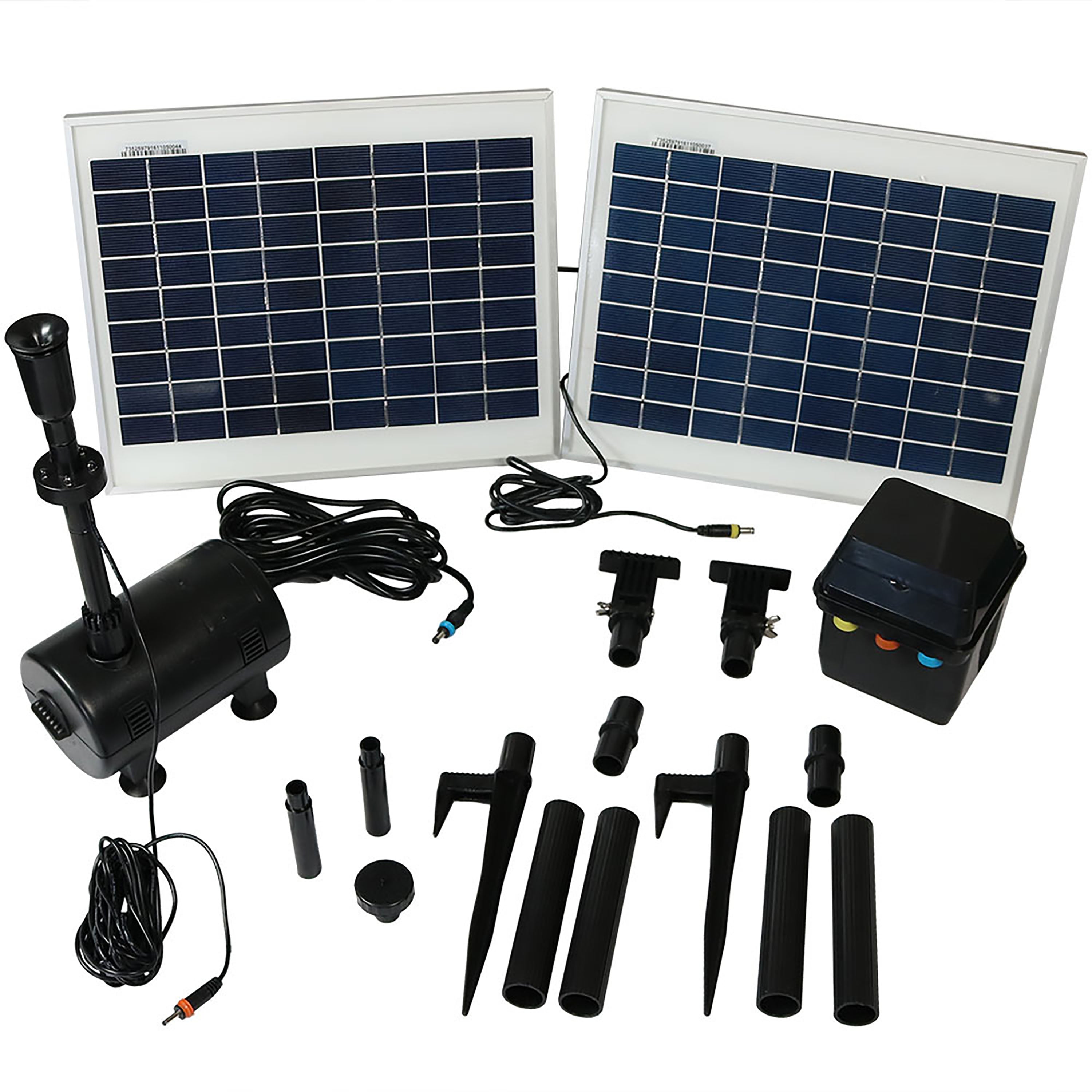 Sunnydaze 396 GPH Solar Water Pump Kit with Battery Pack & LED Light, 120ft Lift - Perfect for Garden Ponds, Fountains & Outdoor Water Features