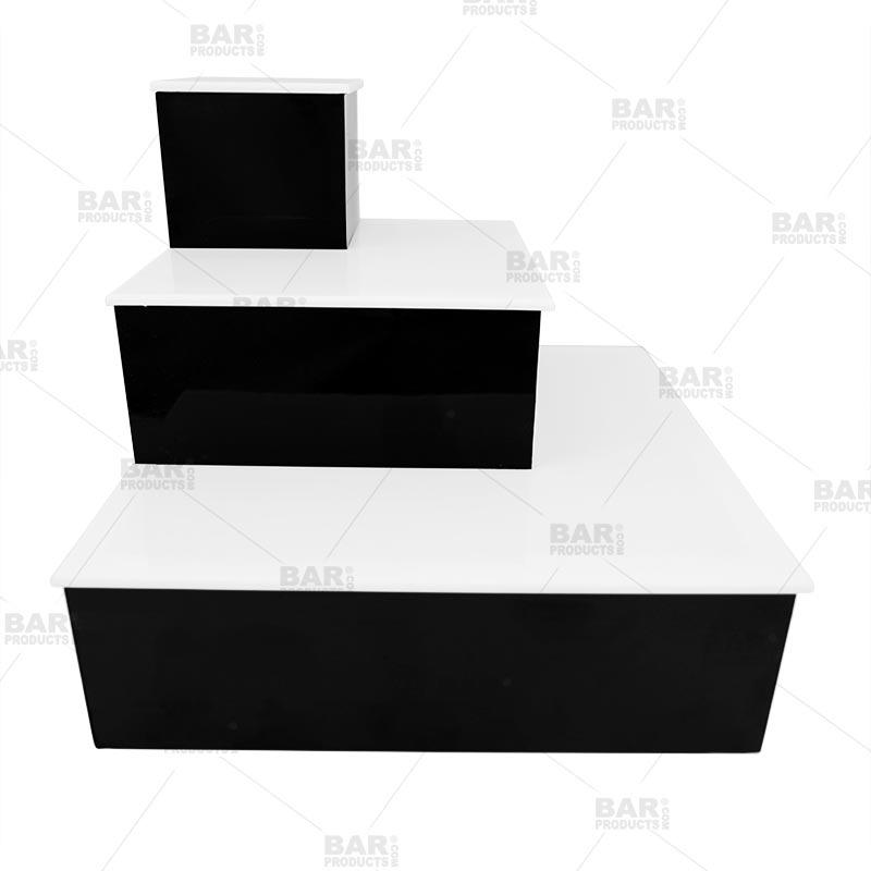 BarConic® 3-Tier Black LED Liquor Bottle Display Shelf - Corner Bar Counter Organizer for Home, Restaurants & Nightclubs | Perfect for Whiskey, Vodka & Wine Bottle Storage & Showcase