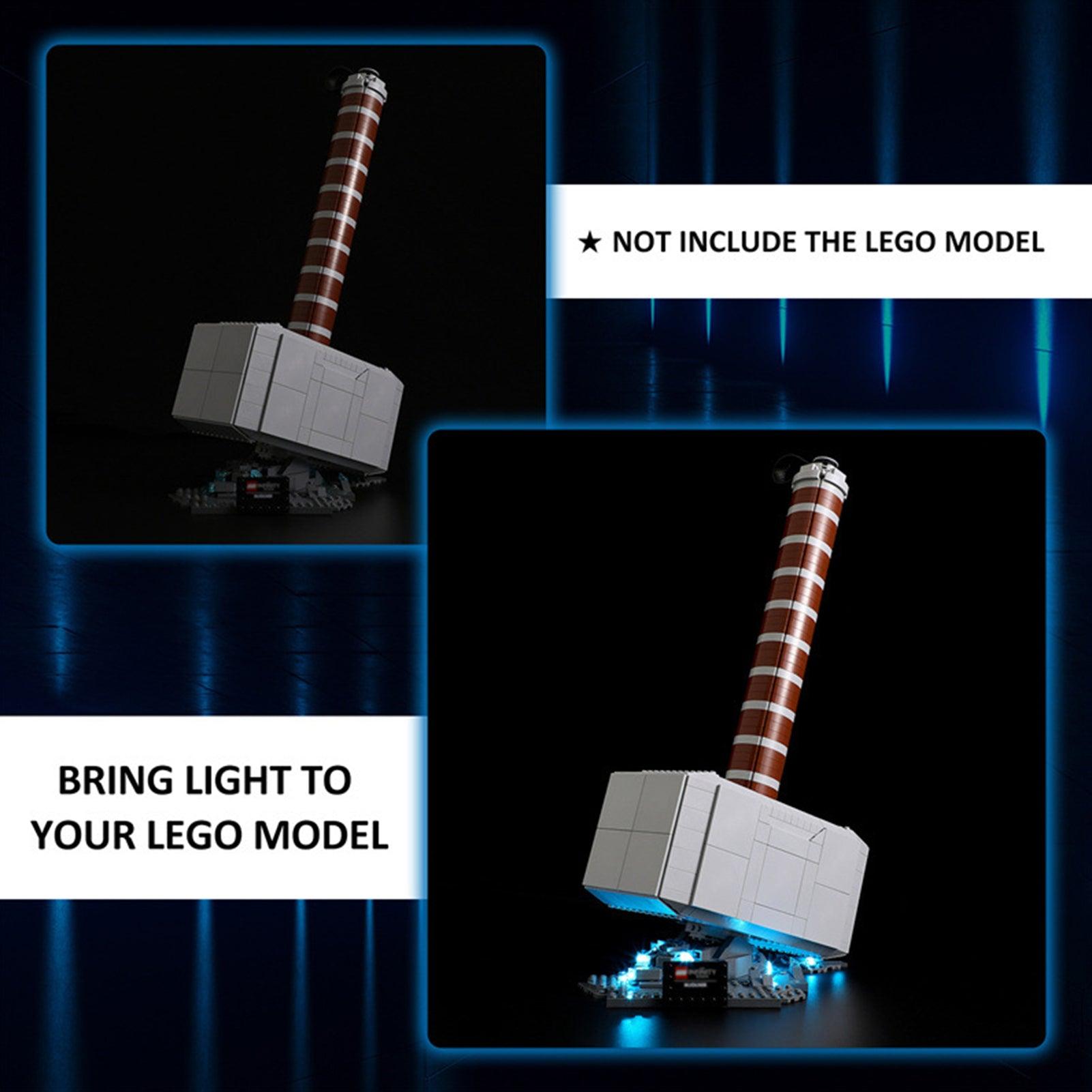 LEGO Super Hero Marvel Thor's Hammer 76209 Light Kit - DIY Lighting Set for LEGO Mjolnir | Enhance Display for Home, Office & Collectors