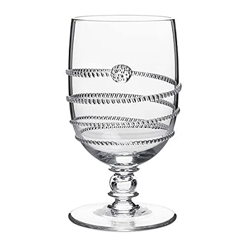 Juliska Amalia Glass Goblets - Set of 6 Elegant Footed Wine Glasses for Fine Dining & Special Occasions