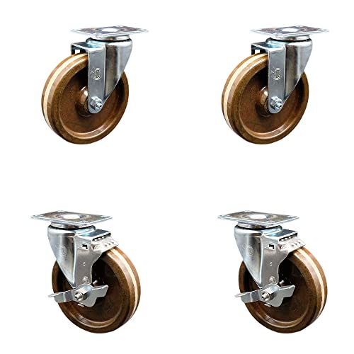 4 Swivel w/2 Brakes - Brown
