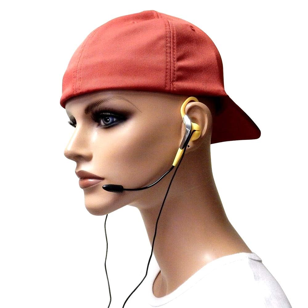 Premium Wired Headset with Yellow Microphone - Adjustable Slim Clip-On Design for Perfect Positioning | Ideal for Gaming, Call Centers, Podcasting & Online Meetings