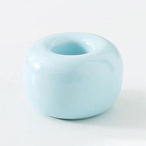 Ceramic Toothbrush Holder - Portable & Multifunctional Bathroom Organizer with Toothpaste Slot | Compact Toothbrush Case for Travel & Home | Blue Bathroom Accessories for Countertop & Vanity Organization