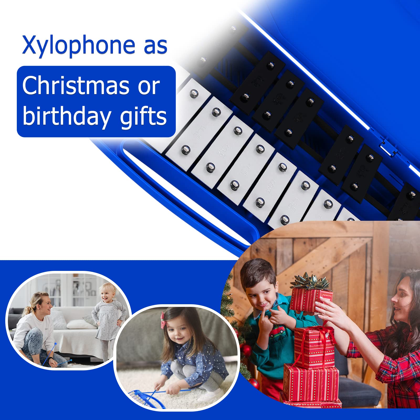 EASTROCK 25-Note Xylophone for Kids & Adults - Professional Glockenspiel Musical Instrument with Mallets | Ideal for Music Teaching, Classroom, Band Practice & Home Play | Perfect Gift for Beginners (Blue)