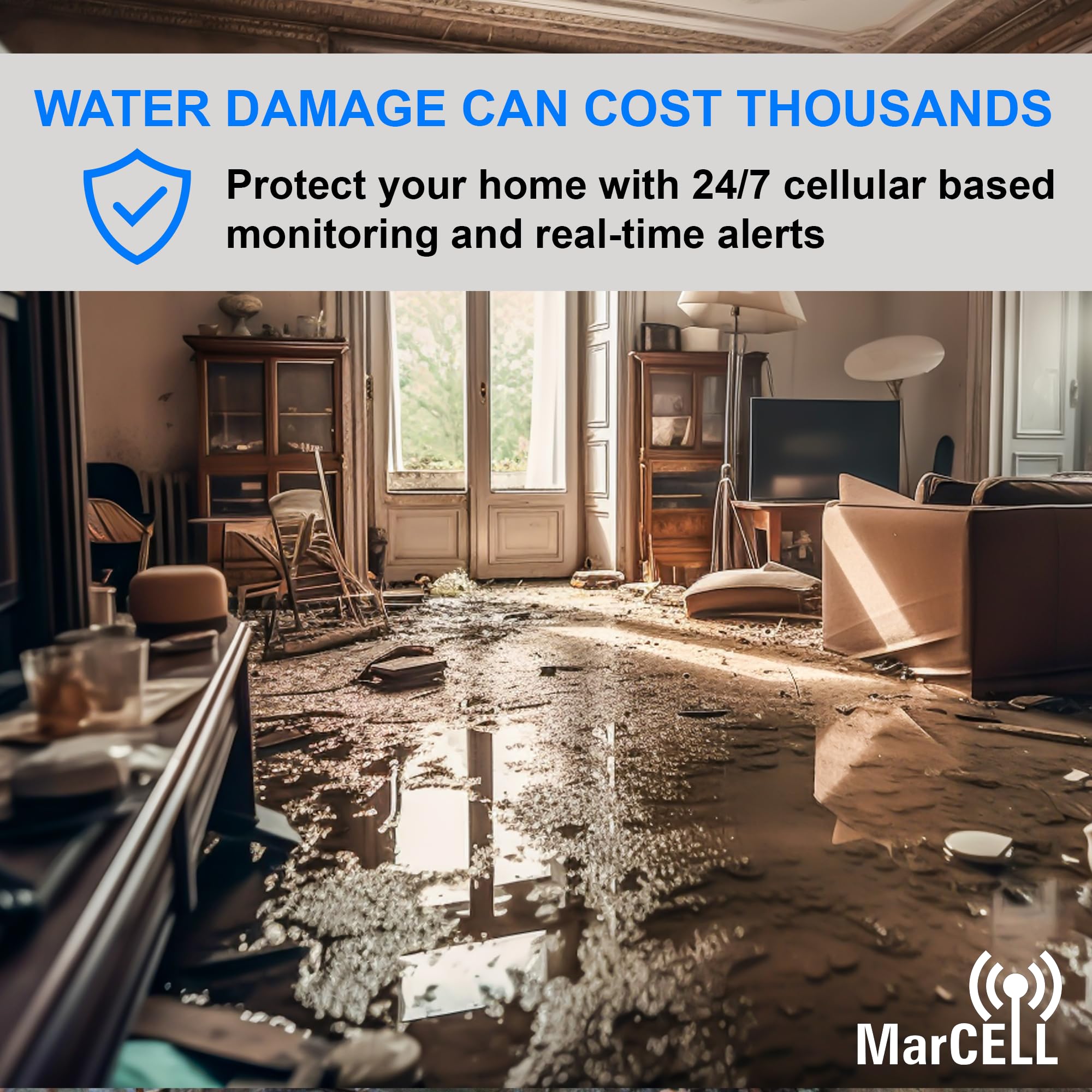 MarCELL Cellular Temperature, Humidity & Power Monitor for Verizon - USA Made - 24/7 Remote Monitoring with Instant Alerts - Ideal for RV, Pet Safety, Vacation Homes & Greenhouse Monitoring
