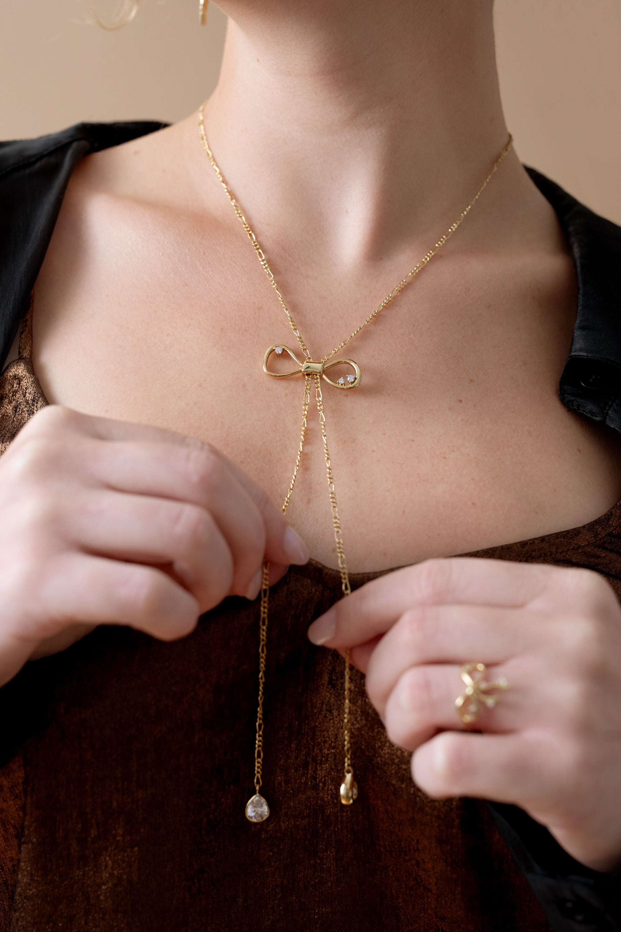 Elegant Coquette Bow Necklace for Women - Dainty Gold Plated Jewelry Gift for Her - Perfect for Valentine's Day, Anniversary & Special Occasions