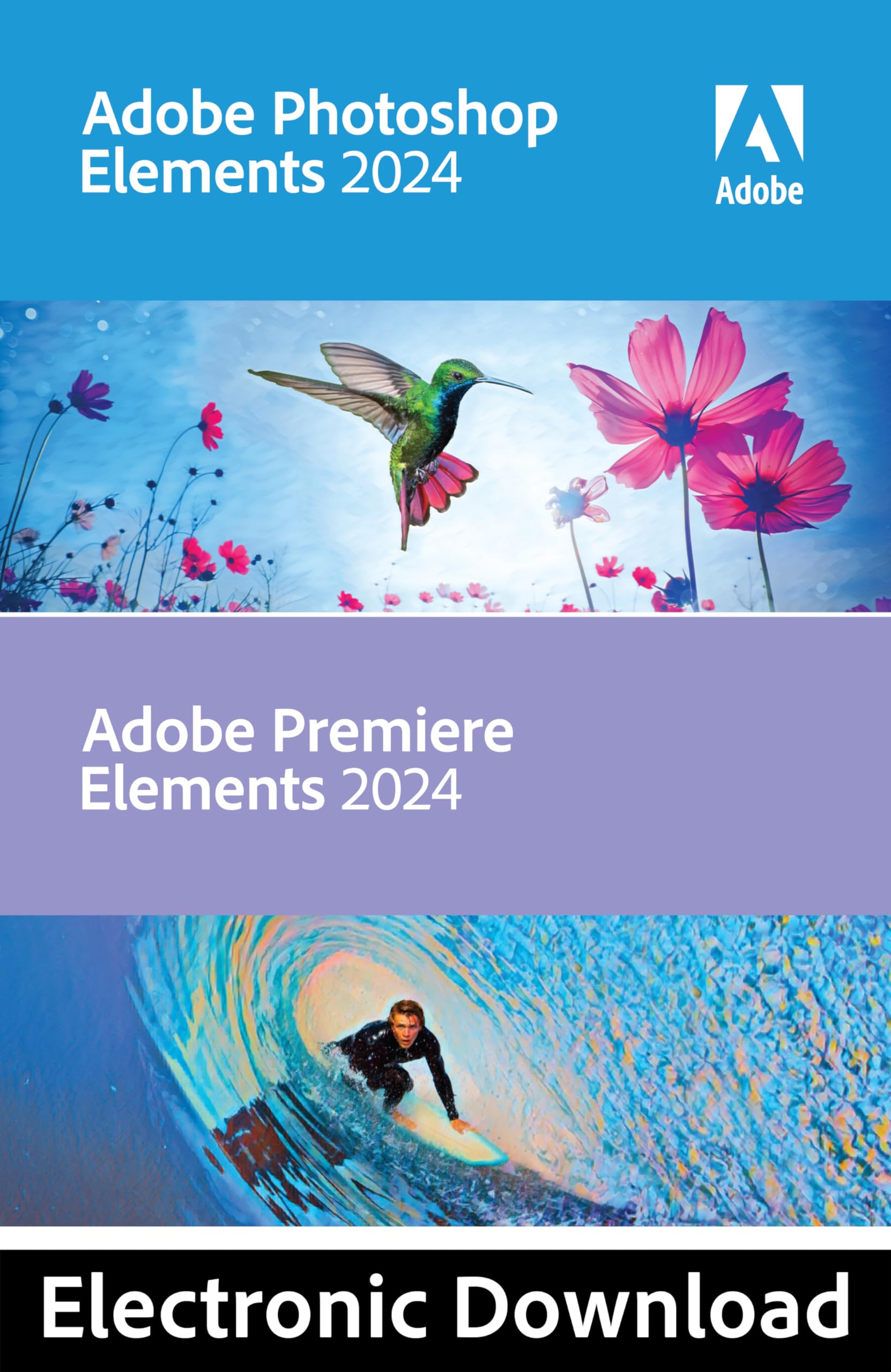 Adobe Photoshop Elements 2024 & Premiere Elements 2024 | Photo & Video Editing Software for PC | Digital Download Code | Perfect for Photographers & Content Creators