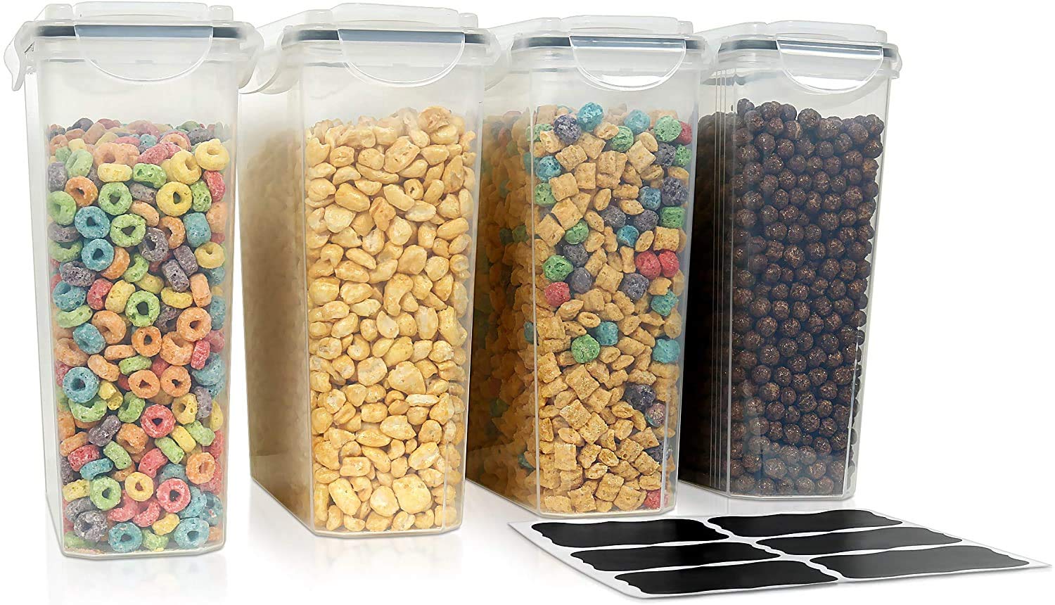 6-Pack Airtight Cereal Storage Containers – Large Kitchen & Pantry Food Storage Set for Keeping Cereals Fresh & Crunchy | Perfect for Breakfast Organization, Snack Storage, and Bulk Food Preservation