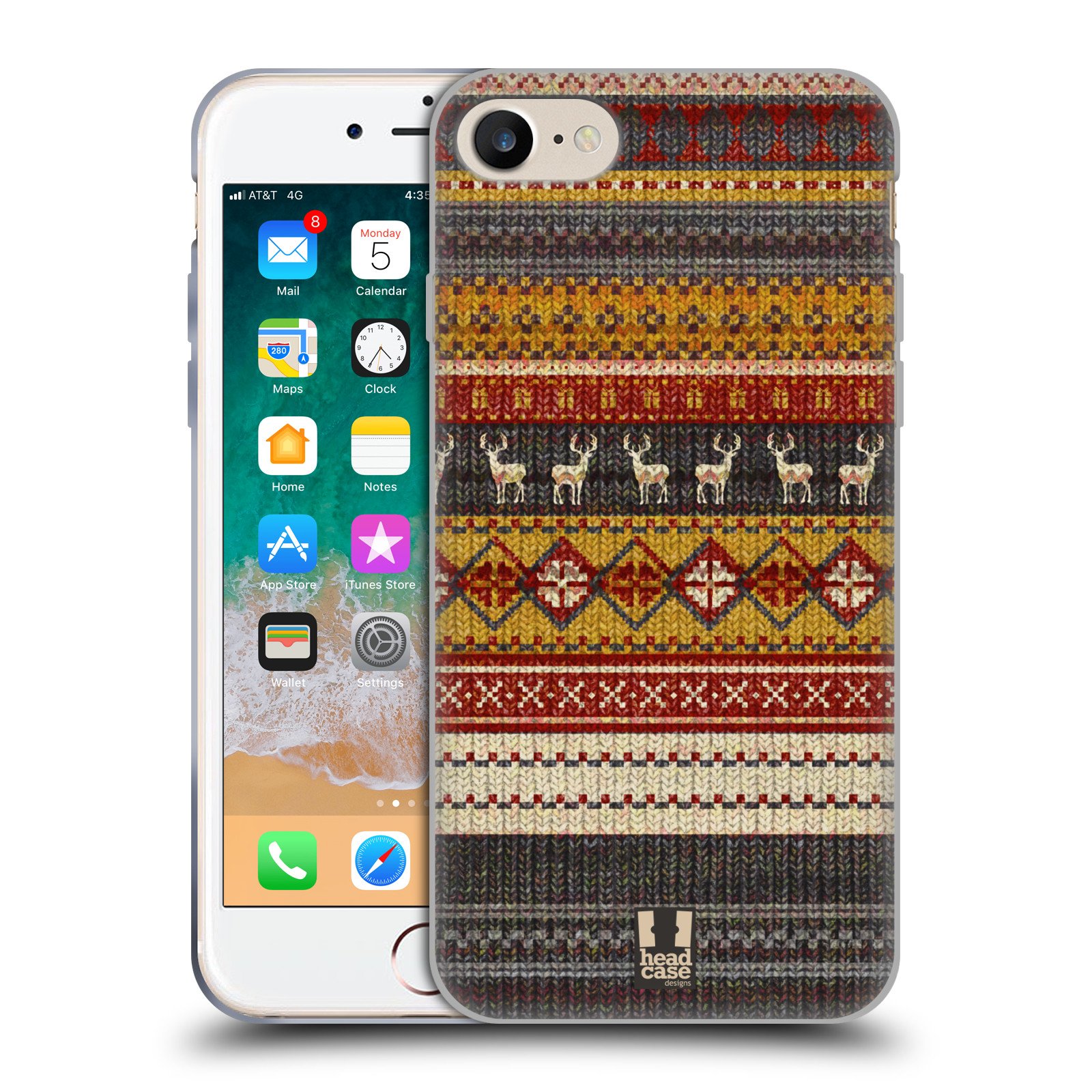 Head Case Designs Jumper Knitted Christmas Soft Gel Phone Case Compatible with Apple iPhone 7/8/SE 2020 & 2022 - Festive Holiday Protection for Your Smartphone