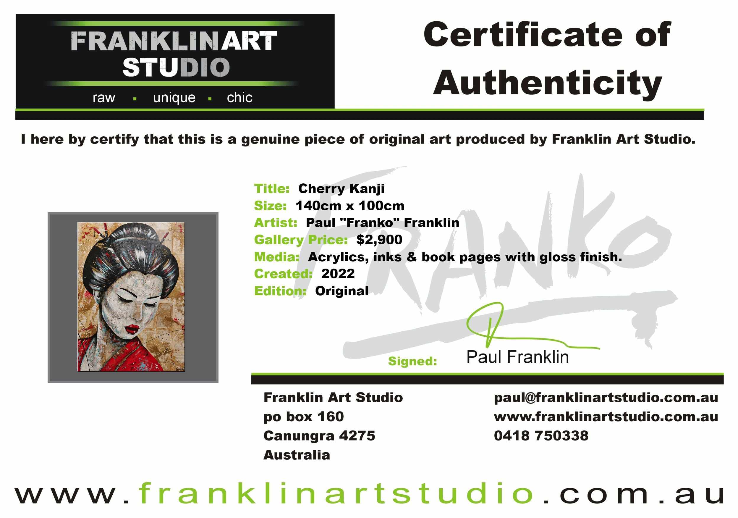 Cherry Kanji 140cm x 100cm Geisha Abstract Realism Canvas Art - Japanese Wall Decor for Living Room, Bedroom & Book Club