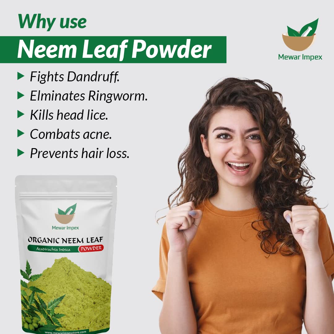**Organic Neem Leaves Powder 900g (Azadirachta Indica) - Natural Remedy for Clear Skin, Hair Growth & Scalp Care | Vegan, Chemical-Free | For Acne Treatment, Dandruff Control & Healthy Hair**    *(Ideal for DIY skincare masks, herbal hair rinses, and natural detox remedies)*