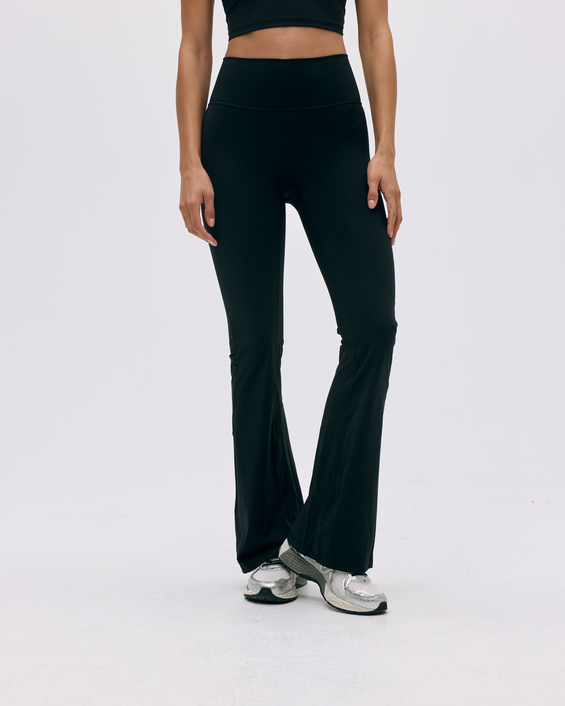 High Waisted Flared Yoga Pants for Women - Stretchy Black Workout Leggings for Yoga, Gym & Lounge Wear