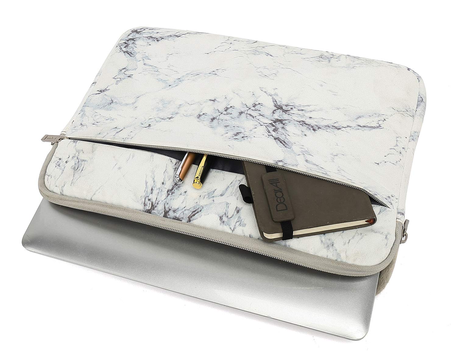 KAYOND 15-15.6 Inch Laptop Sleeve for MacBook Pro 15.4/16 & MacBook Air 15.4 - Water Resistant Shockproof Computer Case - Perfect for Work, Travel & School (White)