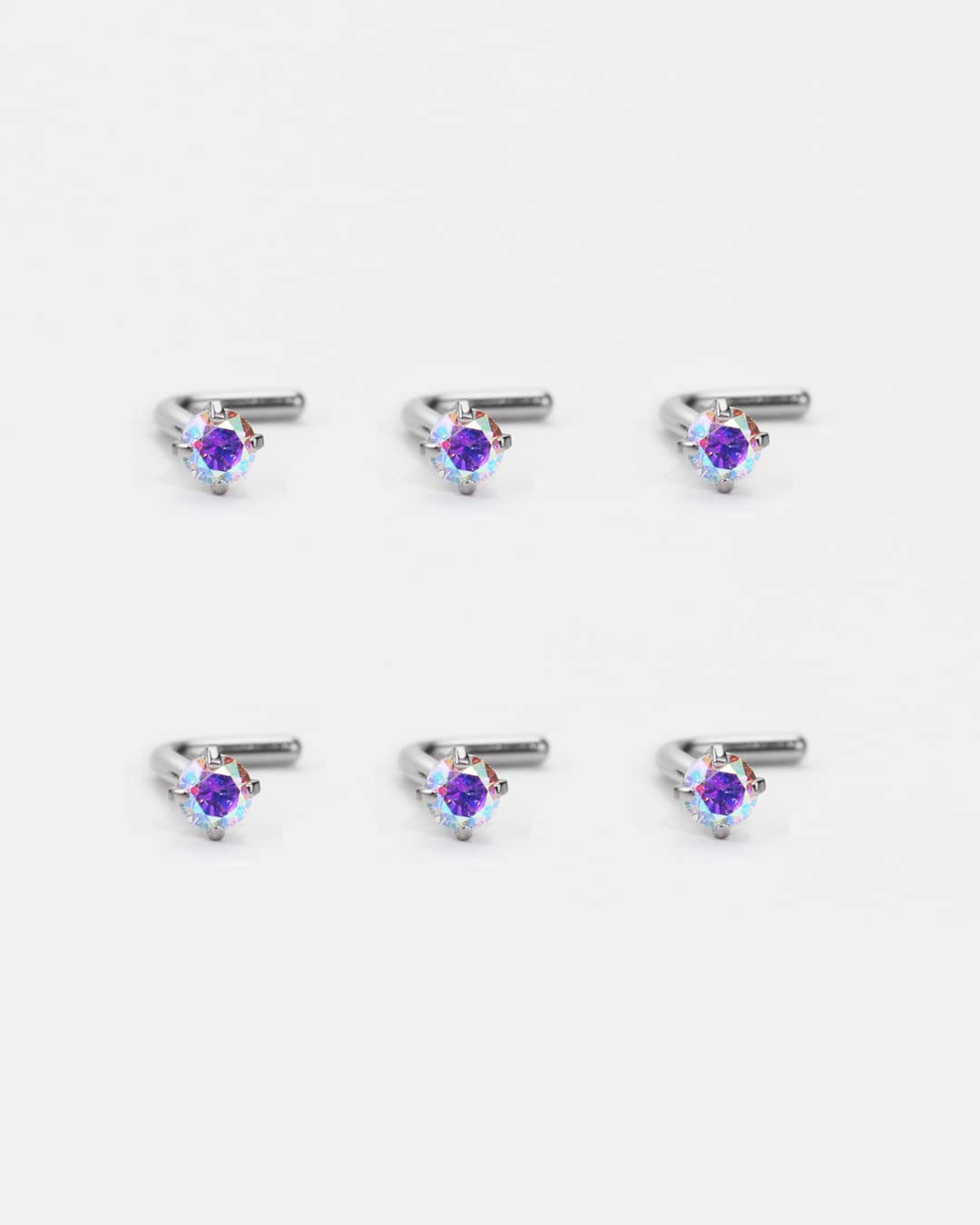 FANSING L-Shaped Nose Studs for Women & Men - Surgical Steel Nose Rings with Cubic Zirconia - Hypoallergenic Nostril Piercing Jewelry - Perfect for Everyday Wear, Parties & Special Occasions
