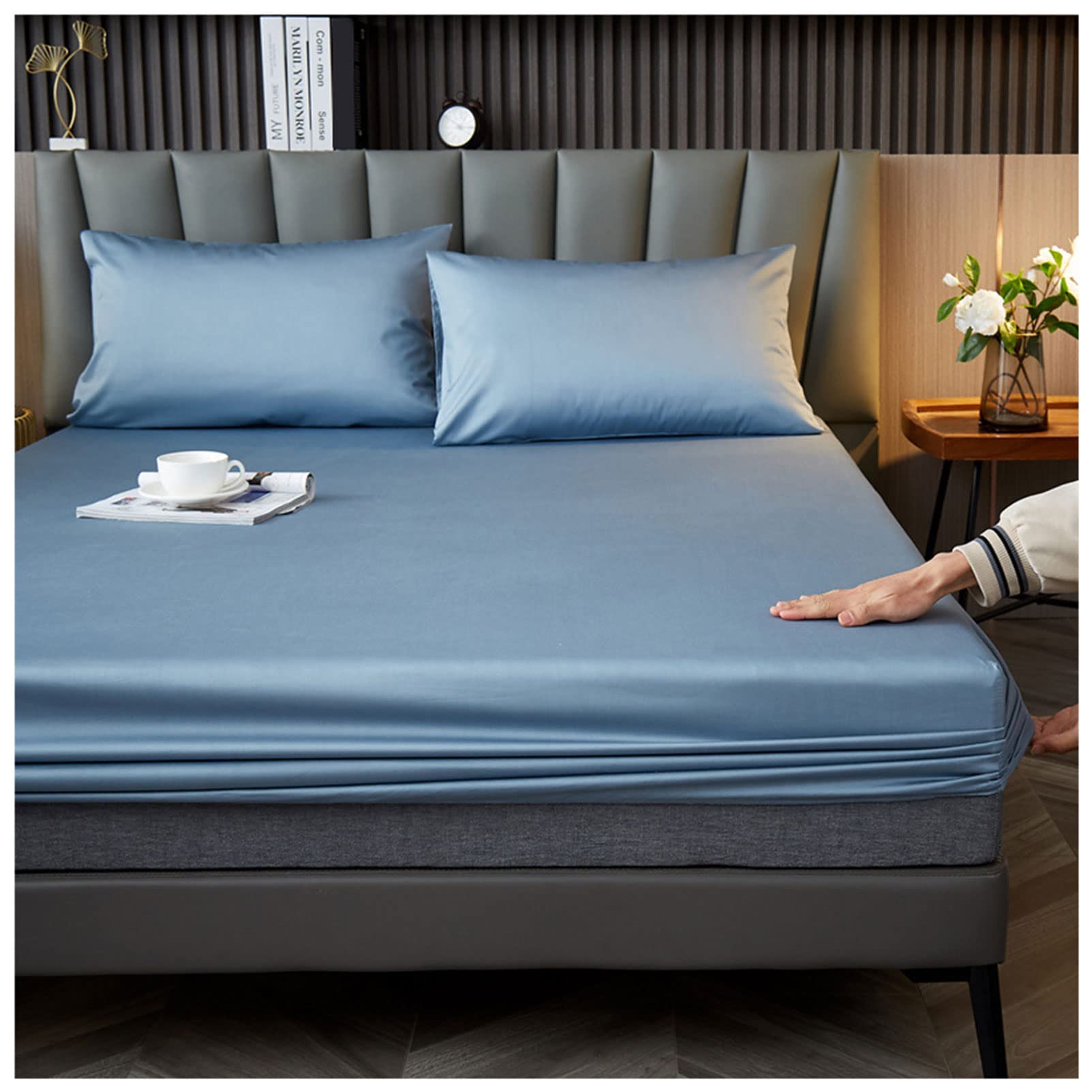 Ultra Soft Deep Pocket Fitted Bed Sheets for King, Queen, Full & Twin XL Mattresses (11-Inch Pocket) - Breathable Wrinkle-Free Bedding Set - Perfect for Guest Rooms, Dorms & Master Bedrooms (Blue, Twin Size 47x78 Inches)