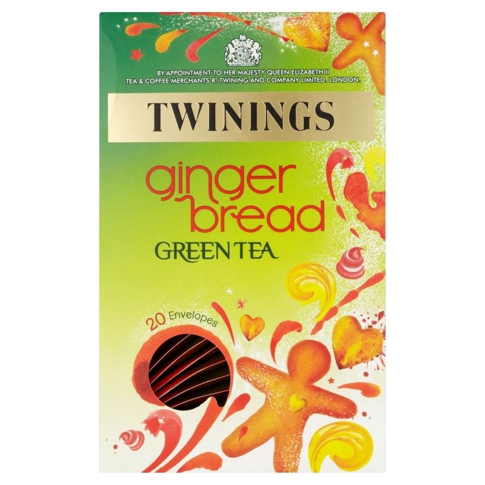 Twinings Green Gingerbread Tea Bags - 20 Count (Pack of 6) | Holiday Spiced Green Tea for Christmas Gifts & Cozy Winter Evenings