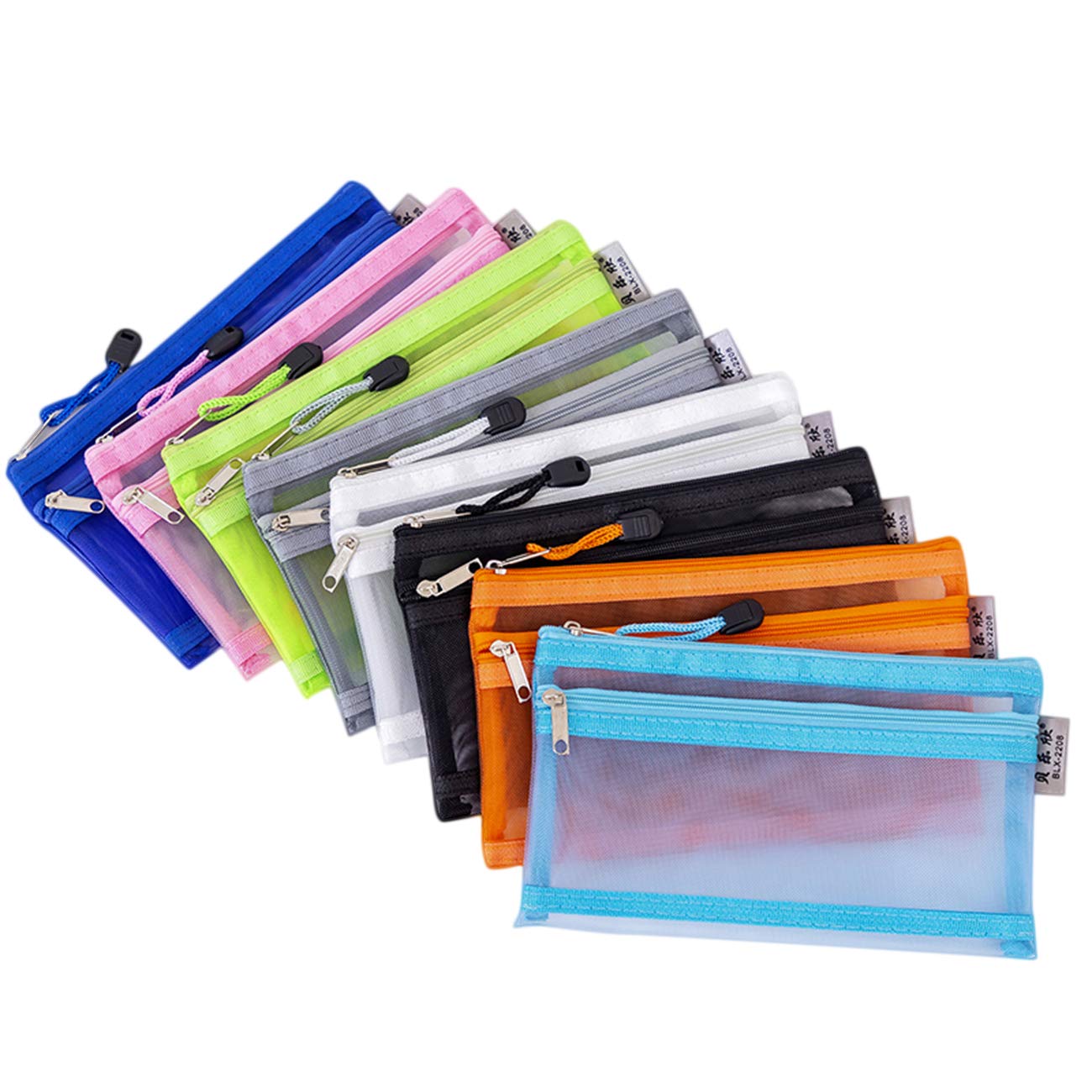8-Piece Zipper Mesh Pouch Set - Waterproof Cosmetic Organizer & Travel Makeup Bag for Toiletries, Office Supplies, Jewelry - Perfect for Travel, Gym, and Daily Organization