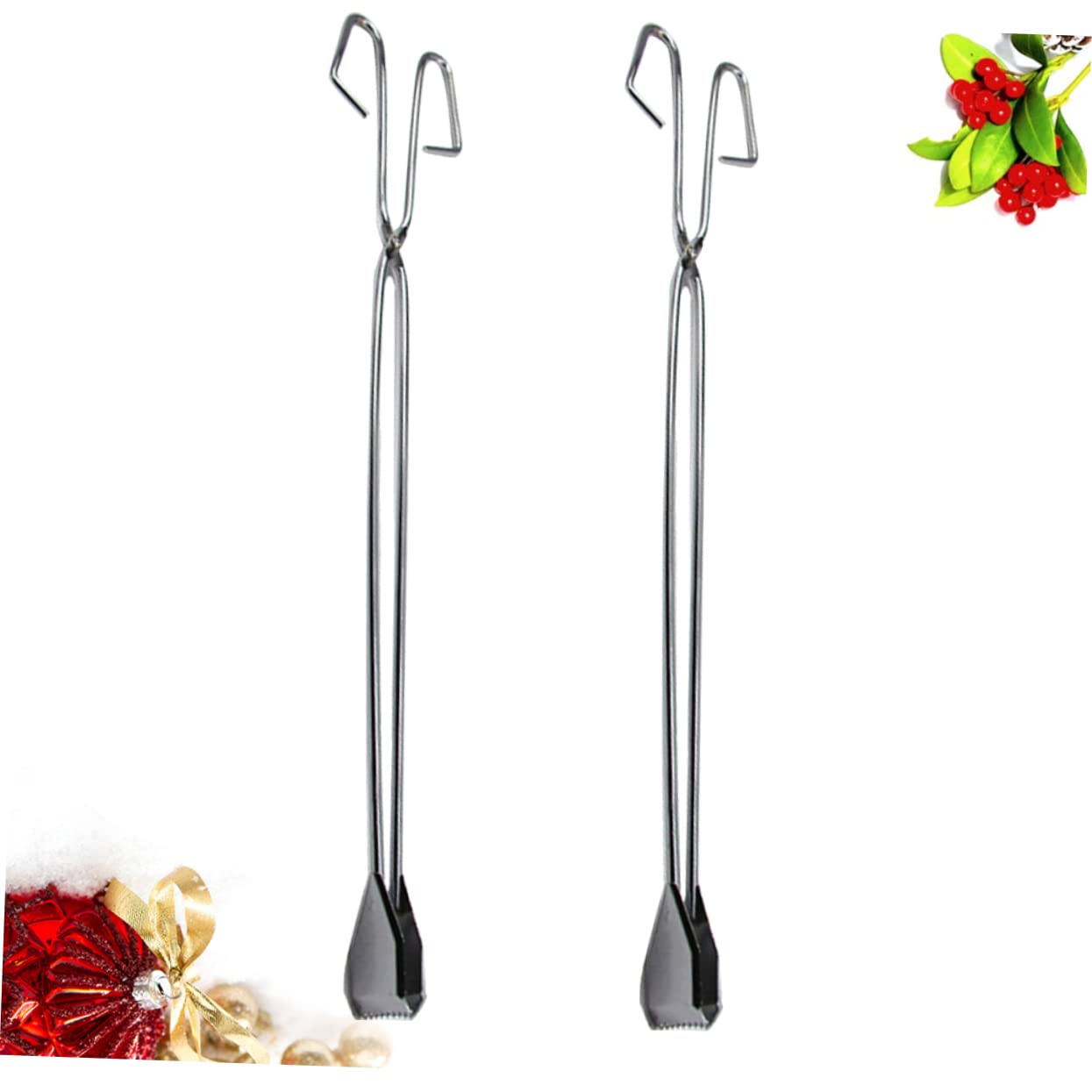 2PCS 60cm Heavy Duty Stainless Steel Scissor Tongs - Grill Tools & Garbage Pickup Clamp for Outdoor BBQ, Camping, Picnics & Trash Collection - Durable & Portable Kitchen & Cleaning Accessories