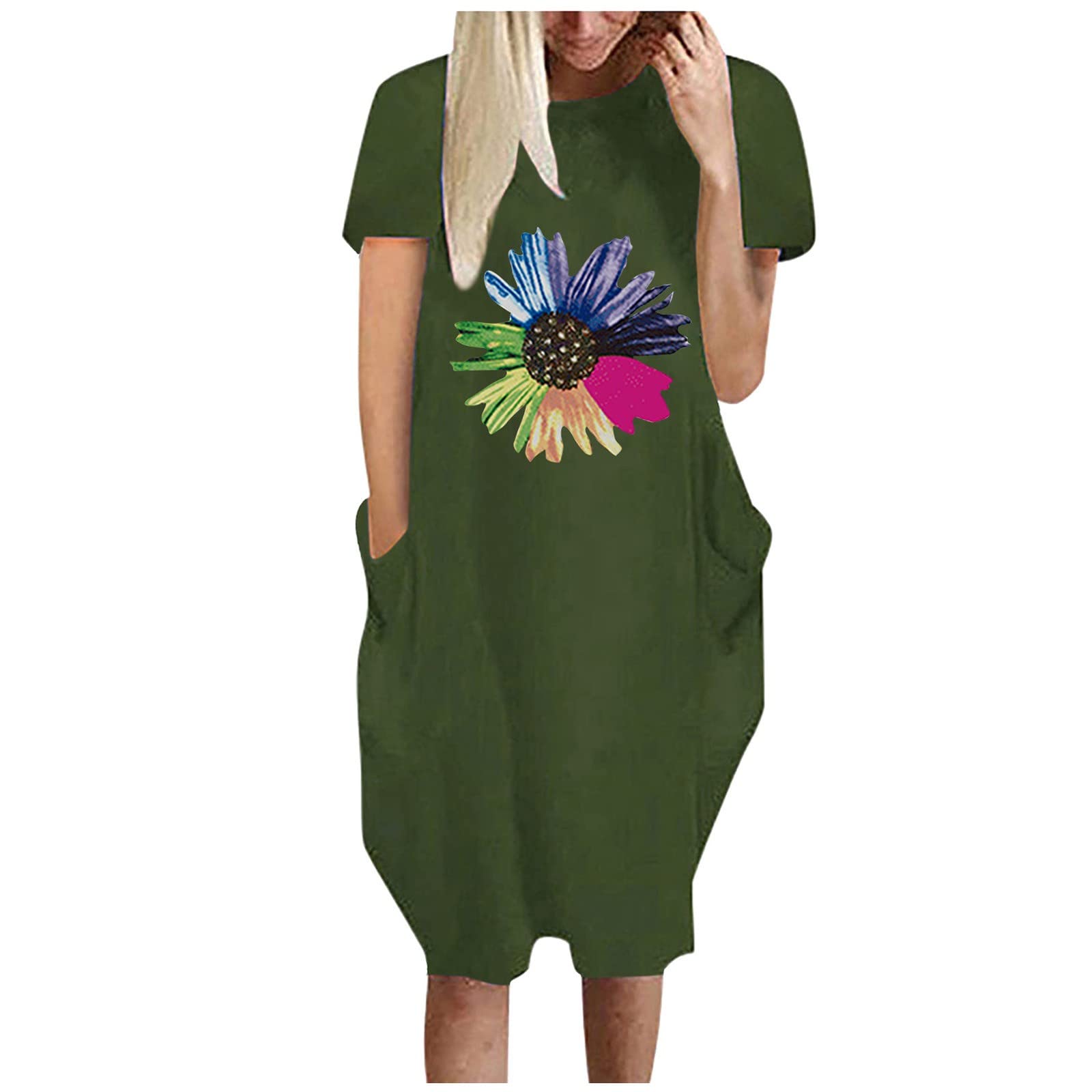 Women's Floral Maxi Dress with Flutter Sleeves & High Slit - Elegant Smocked Ruffle Summer Dress for Beach, Wedding & Party Occasions