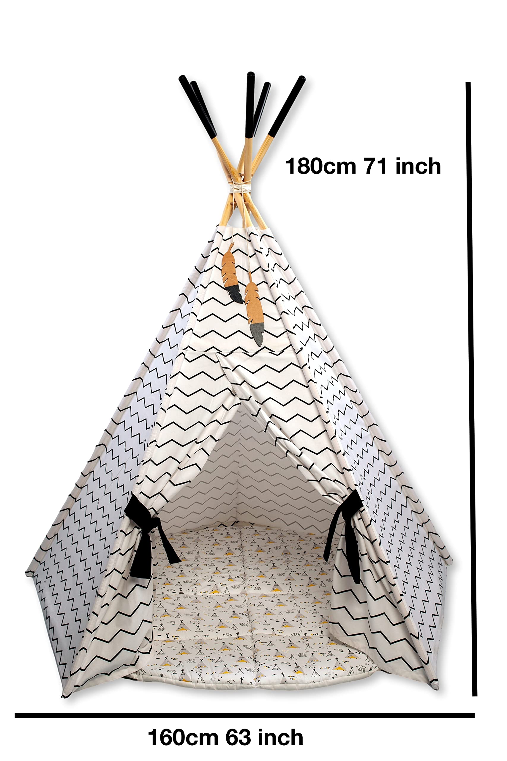 Best Kids Play Tent - Foldable Indoor Teepee Tent with Mat for Toddlers & Children | Playhouse, Sleepover & Dream Tent | Perfect for Bedrooms, Playrooms & Outdoor Adventures