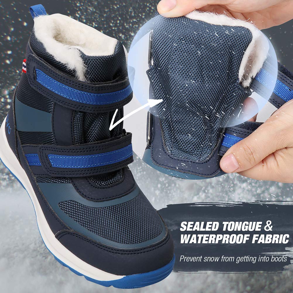 Waterproof Winter Snow Boots for Boys - Warm Fur Lined Slip-Resistant Kids Snow Boots for Toddlers & Little Boys | Outdoor Play, Snowy Adventures & Cold Weather Protection