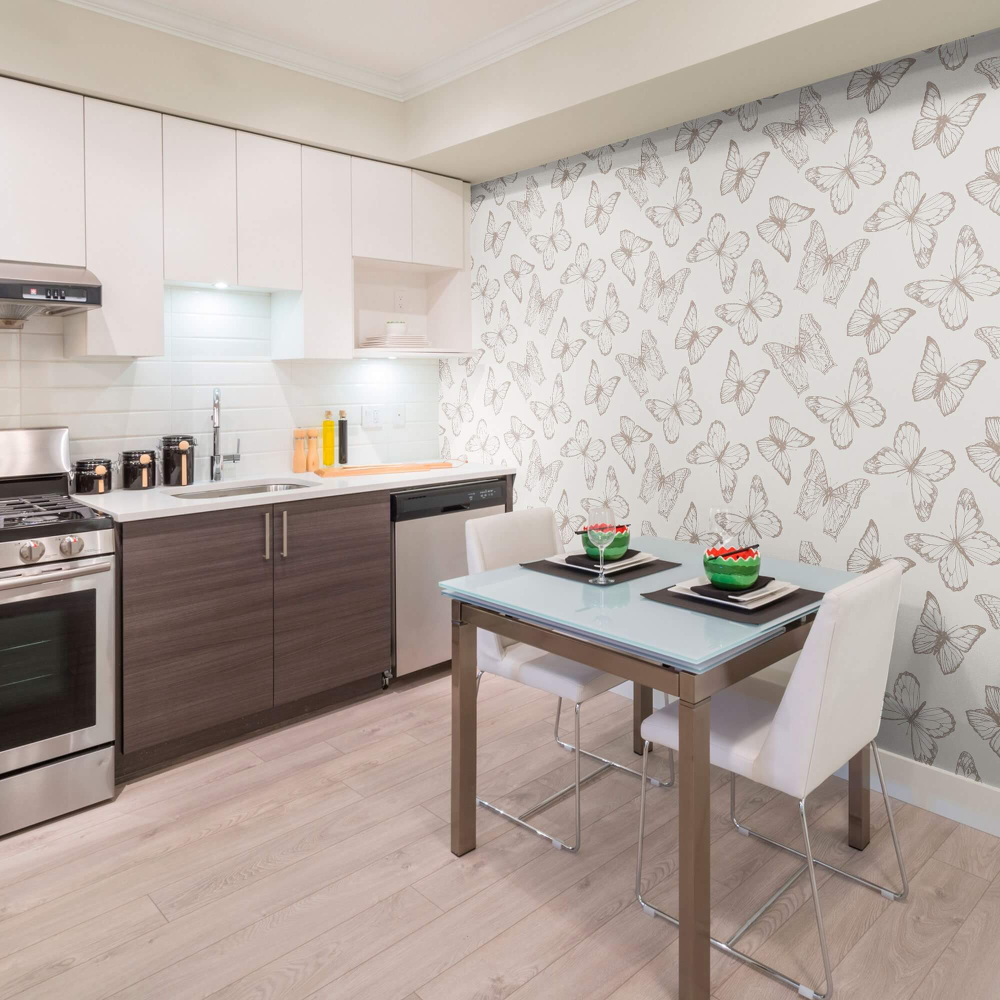 Tan Botanical Animal Peel and Stick Removable Wallpaper 7507 - Self-Adhesive Wall Decor for Nursery, Bedroom & Home Office