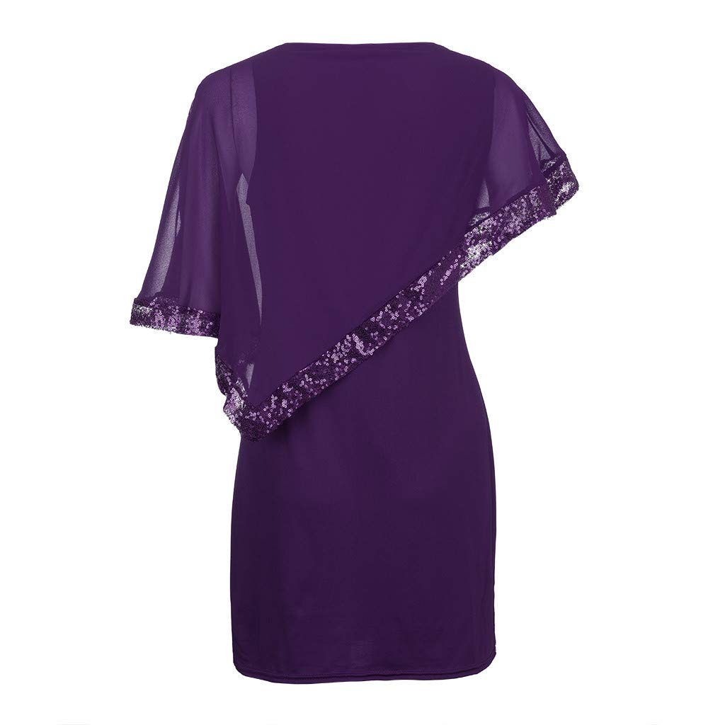 Elegant Spring Casual Dresses for Wedding Guest - Asymmetric Cocktail Party Dress with Sparkle Details, Cold Shoulder & Crew Neck Options, Plus Size Chiffon Gown - Perfect for Summer Weddings, Garden Parties & Special Occasions