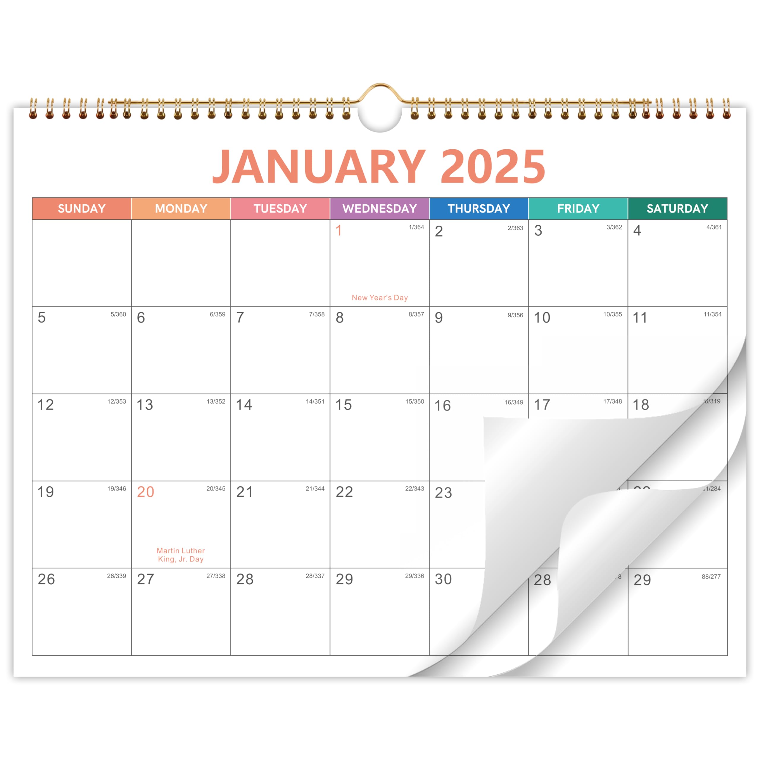 2025 Wall Calendar - Spiral Bound January to December 2025 with Premium Thick Paper, 14.5