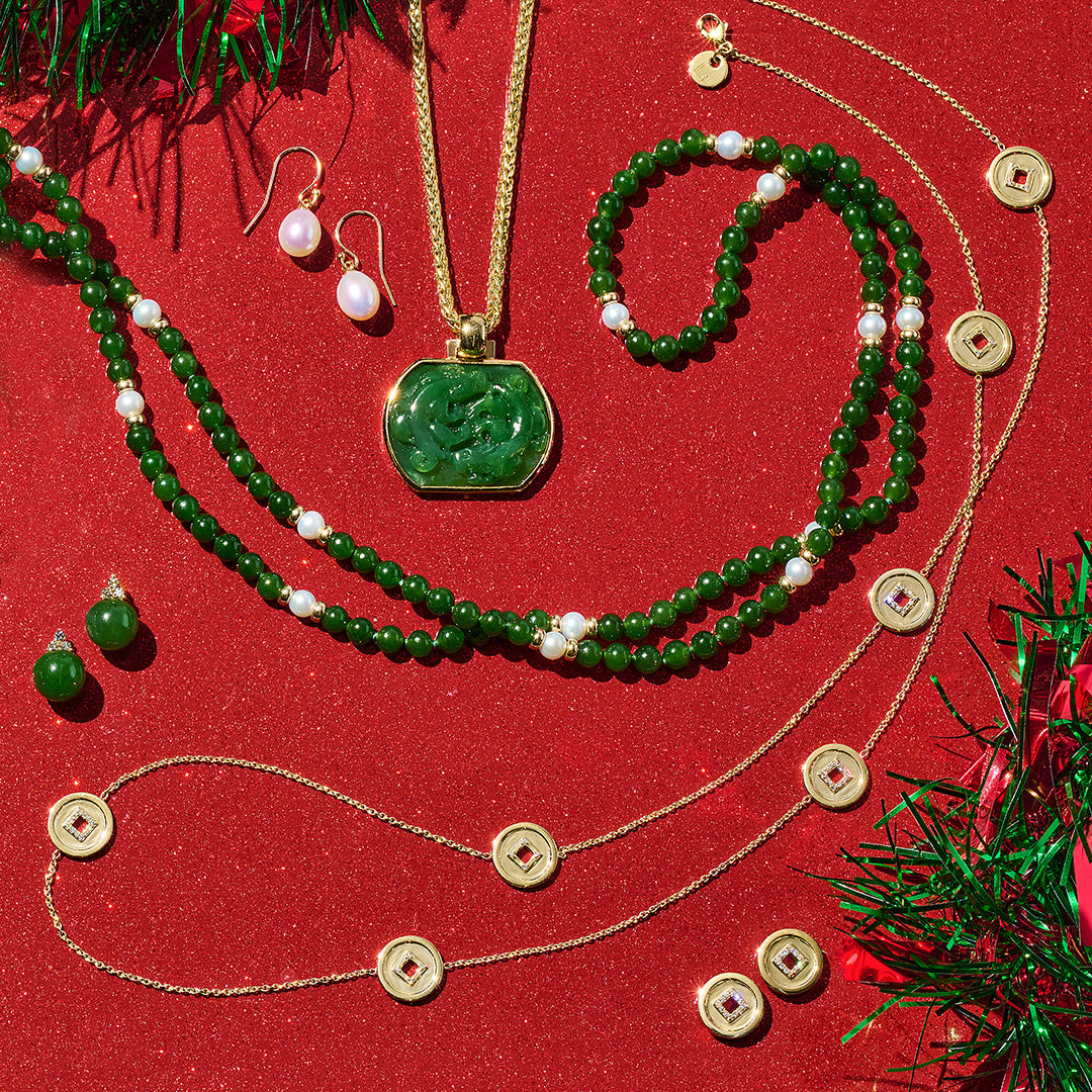 Elegant Green Jade & Diamond Madison Earrings for Women | Perfect for Weddings, Parties & Special Occasions