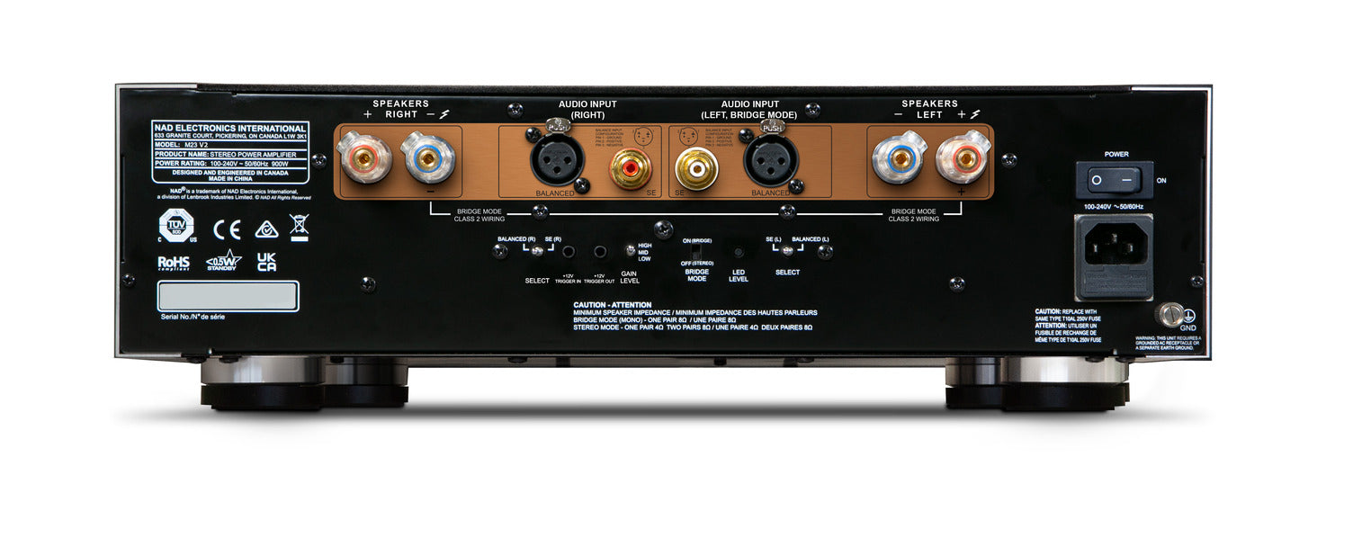 NAD Electronics M23 V2 Masters Stereo Power Amplifier - High Fidelity Audio for Home Theater & Music Listening - Perfect for Audiophiles & Home Entertainment Systems