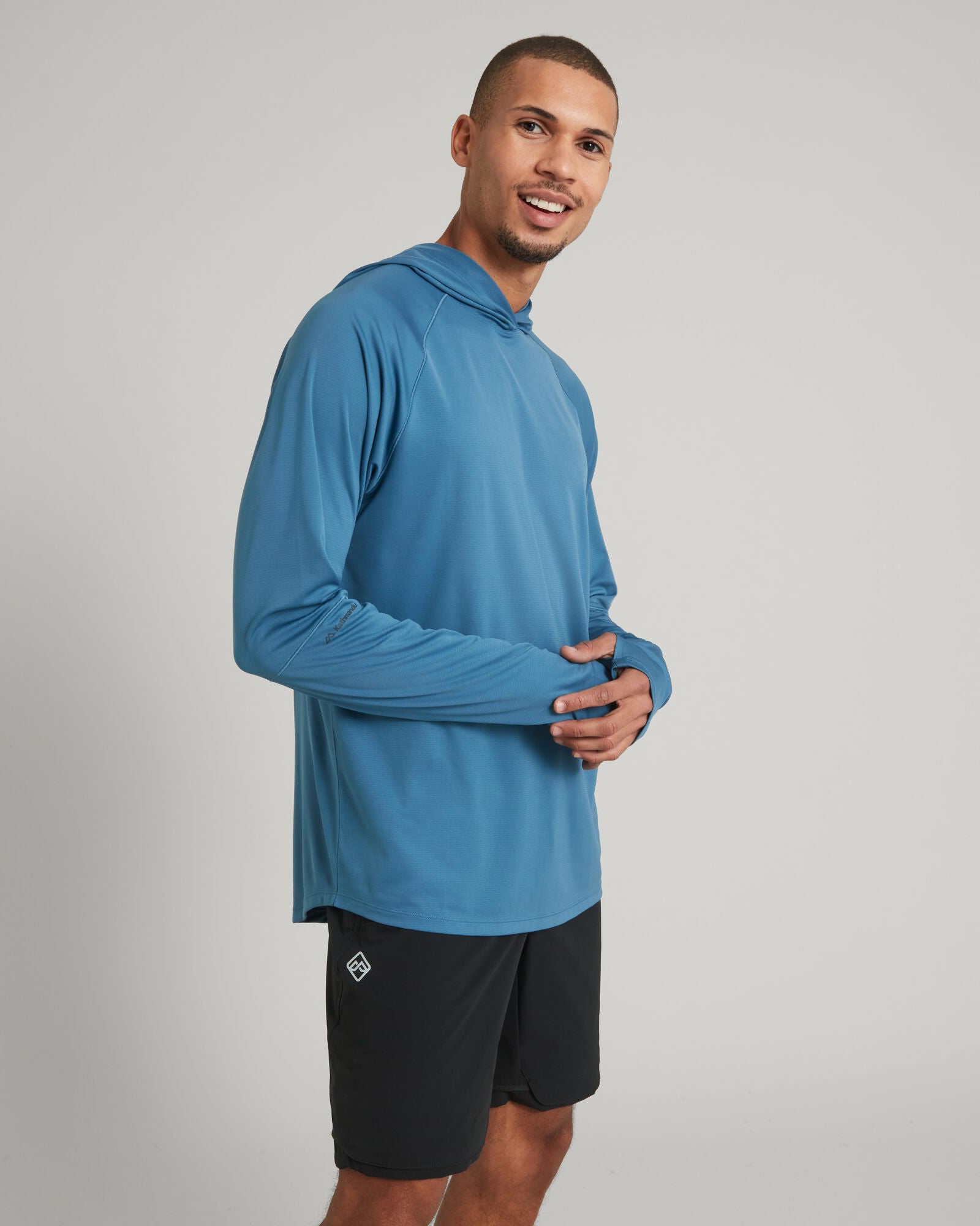 Men's SUN Stopper Hoodie - UPF 50+ Sun Protection, Lightweight & Breathable, Steel Blue - Perfect for Outdoor Activities, Hiking, and Beach Wear