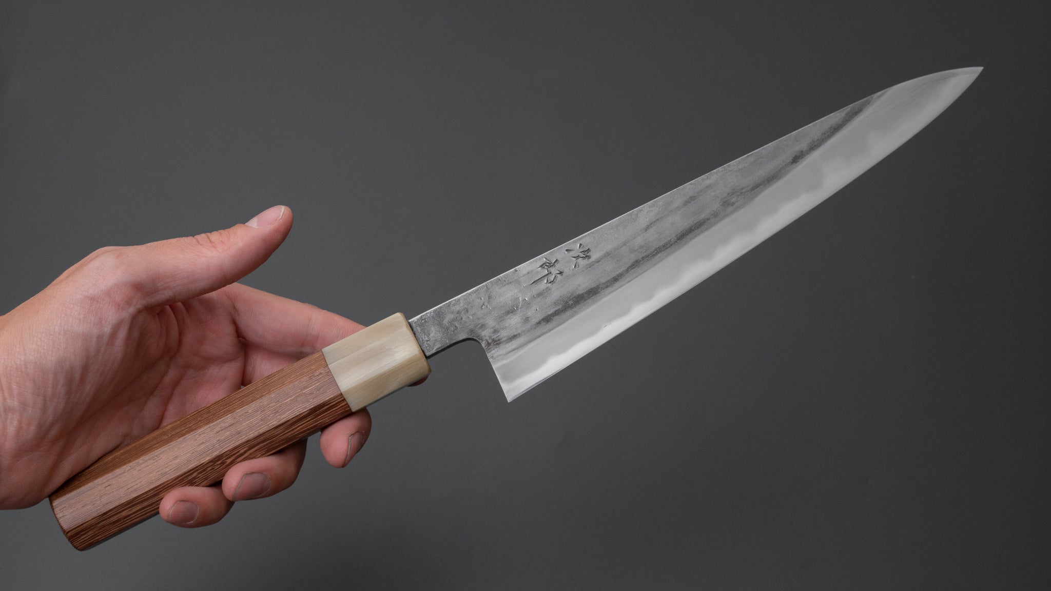 Premium Jiro Tsuchime Sujihiki 210mm Japanese Slicing Knife - Taihei Tagayasan Wood Handle (#512) - Perfect for Sushi, Sashimi & Meat Carving