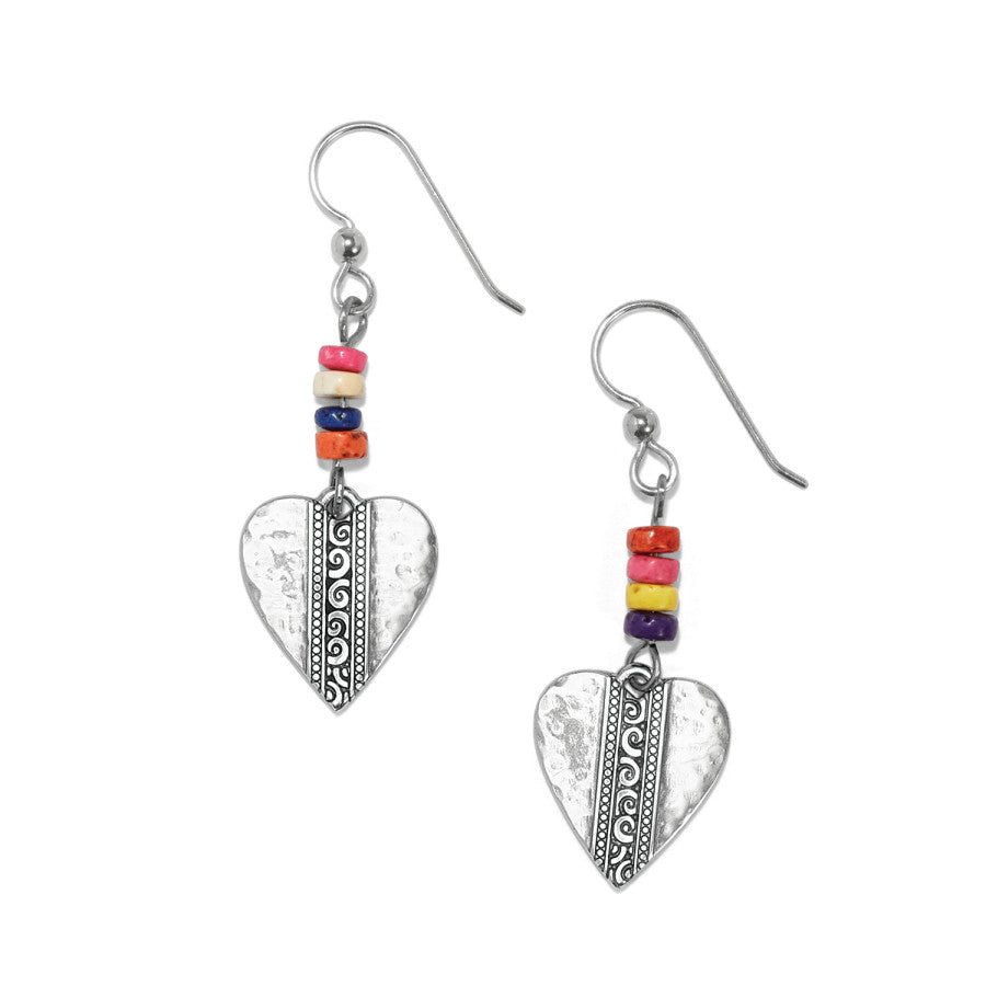 Elegant Mingle Medley Beaded Heart French Wire Earrings for Women | Dainty Gold-Tone Jewelry | Perfect for Weddings, Date Nights & Special Occasions