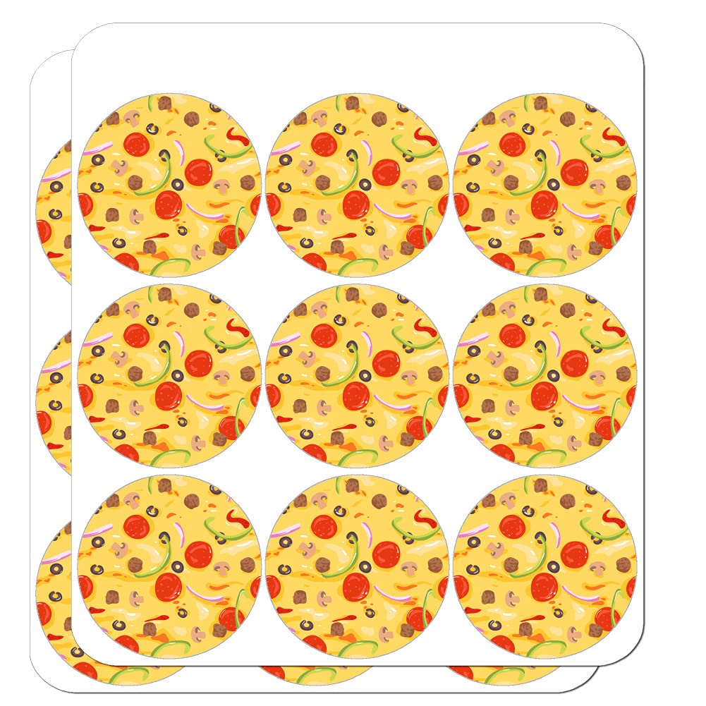 Pepperoni, Olives & Onions Pizza Pattern Stickers - Planner, Calendar & Scrapbooking Supplies for DIY Crafting | Perfect for Bullet Journals, Scrapbooks & Party Decorations